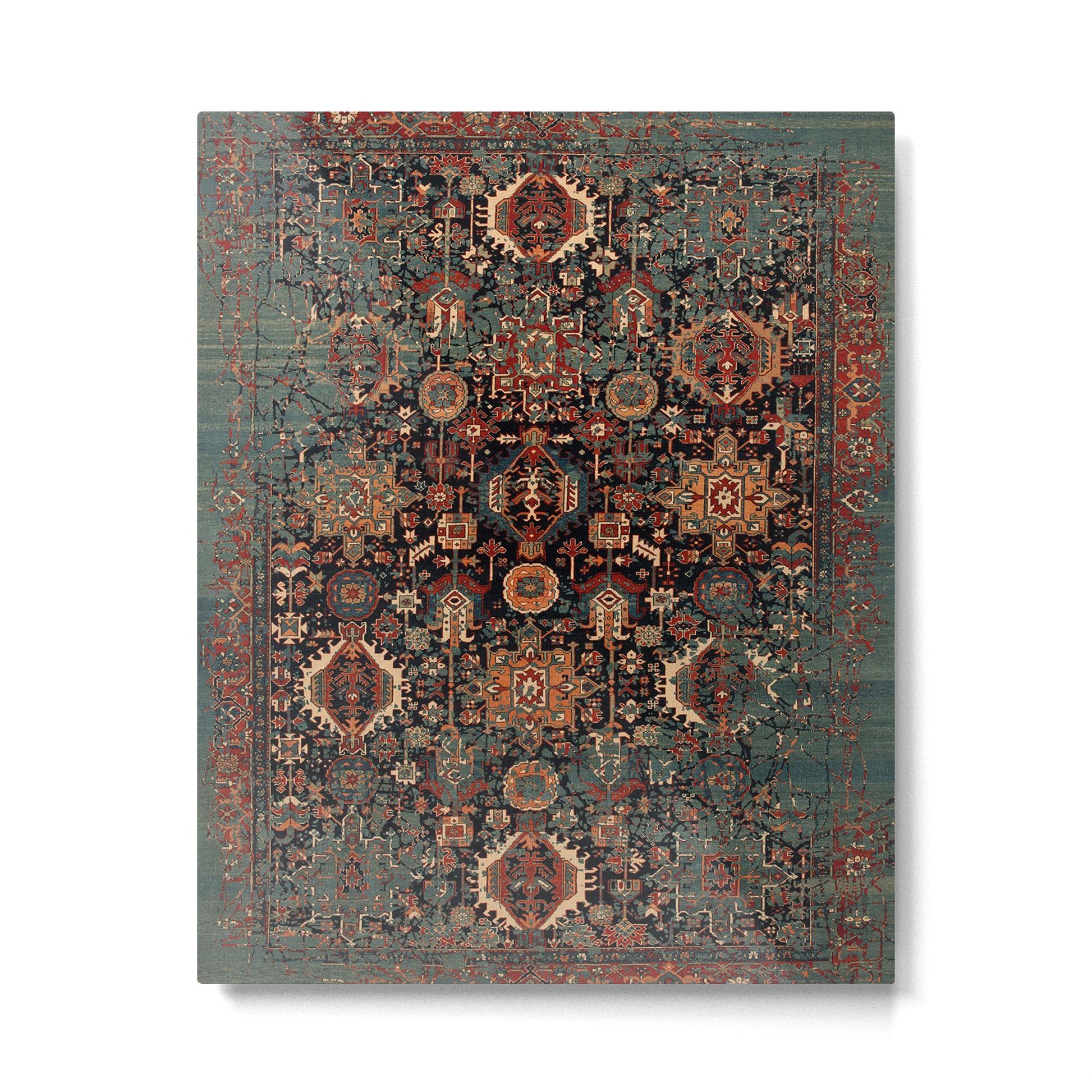Vintage Traditional Moroccan Rug Metal Print | TeksDecor