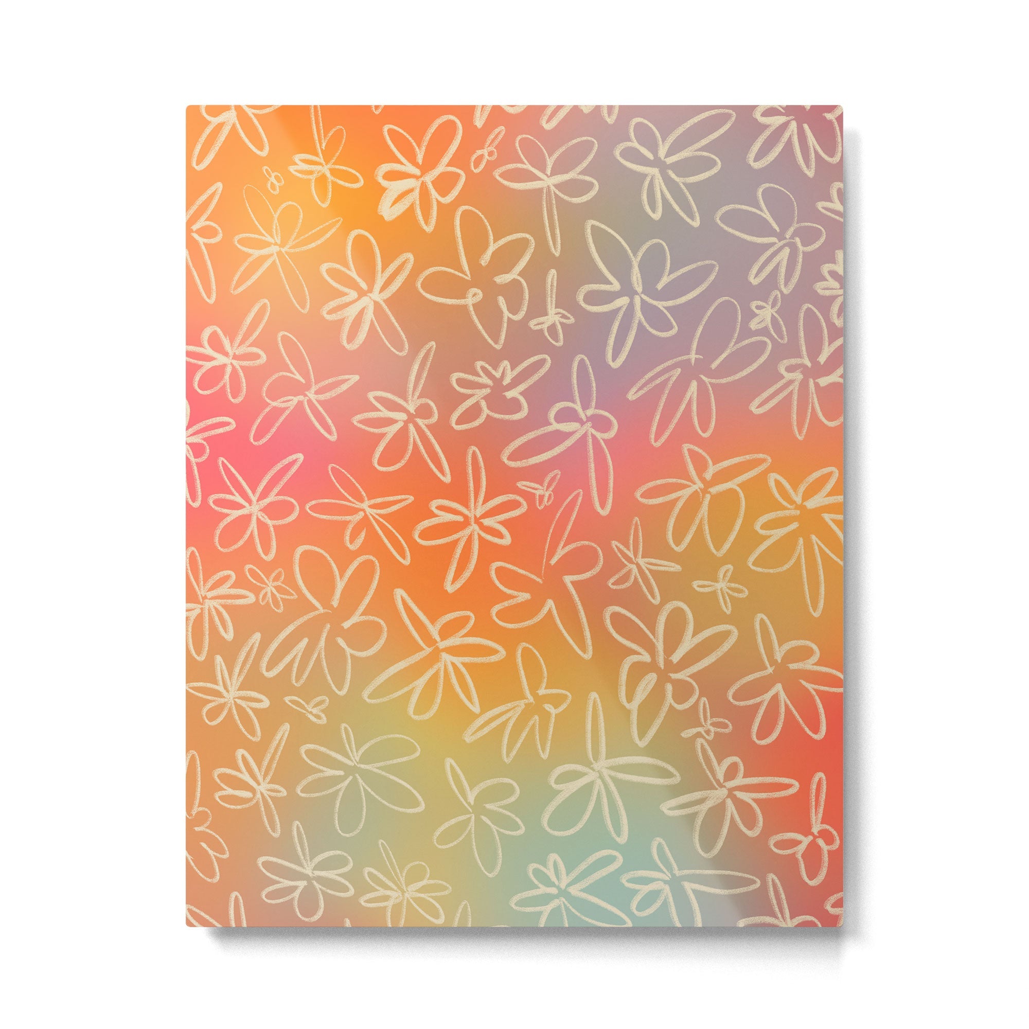 MISTY FIELD OF FLOWERS Metal Print | TeksDecor