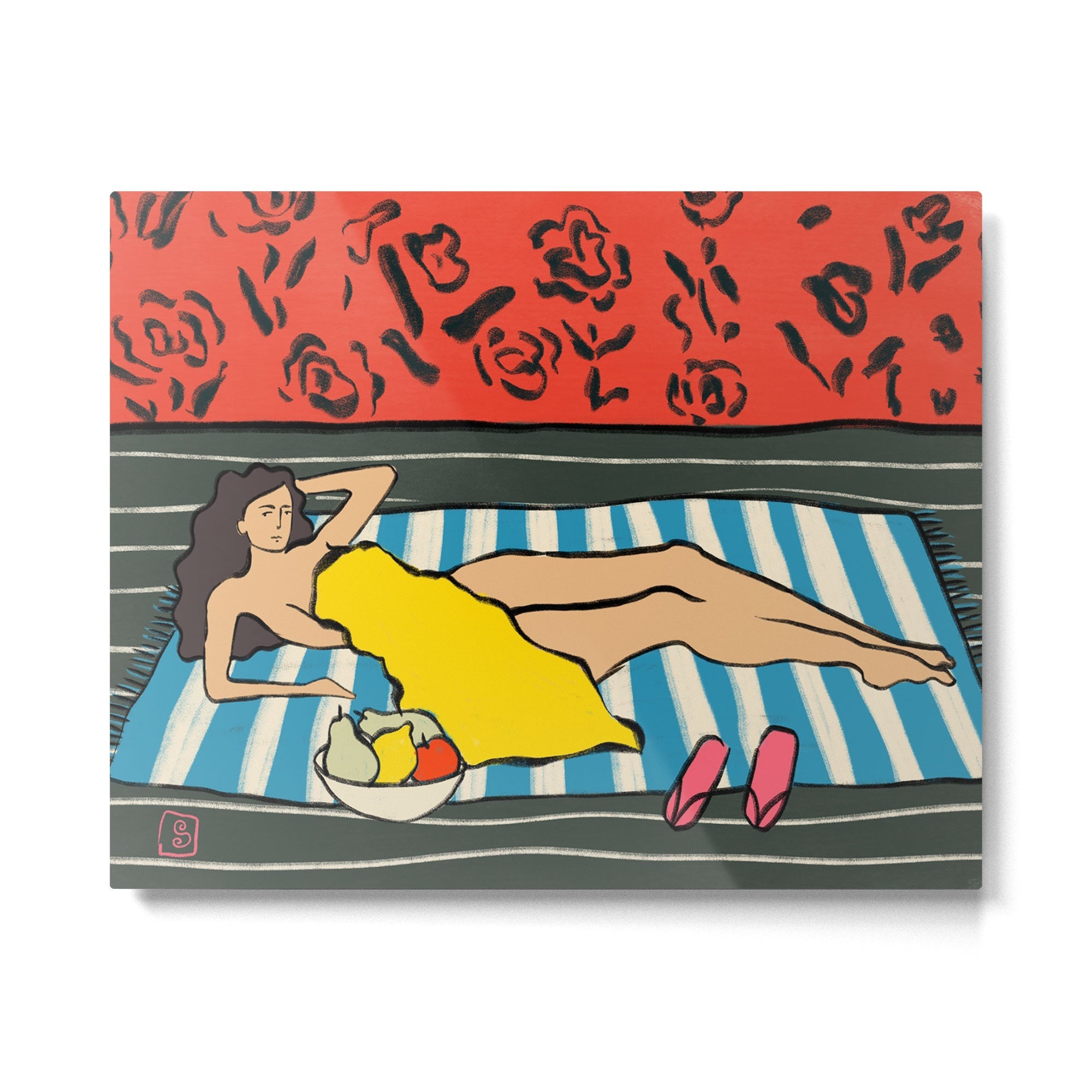 RESTING WOMAN Metal Print | TeksDecor
