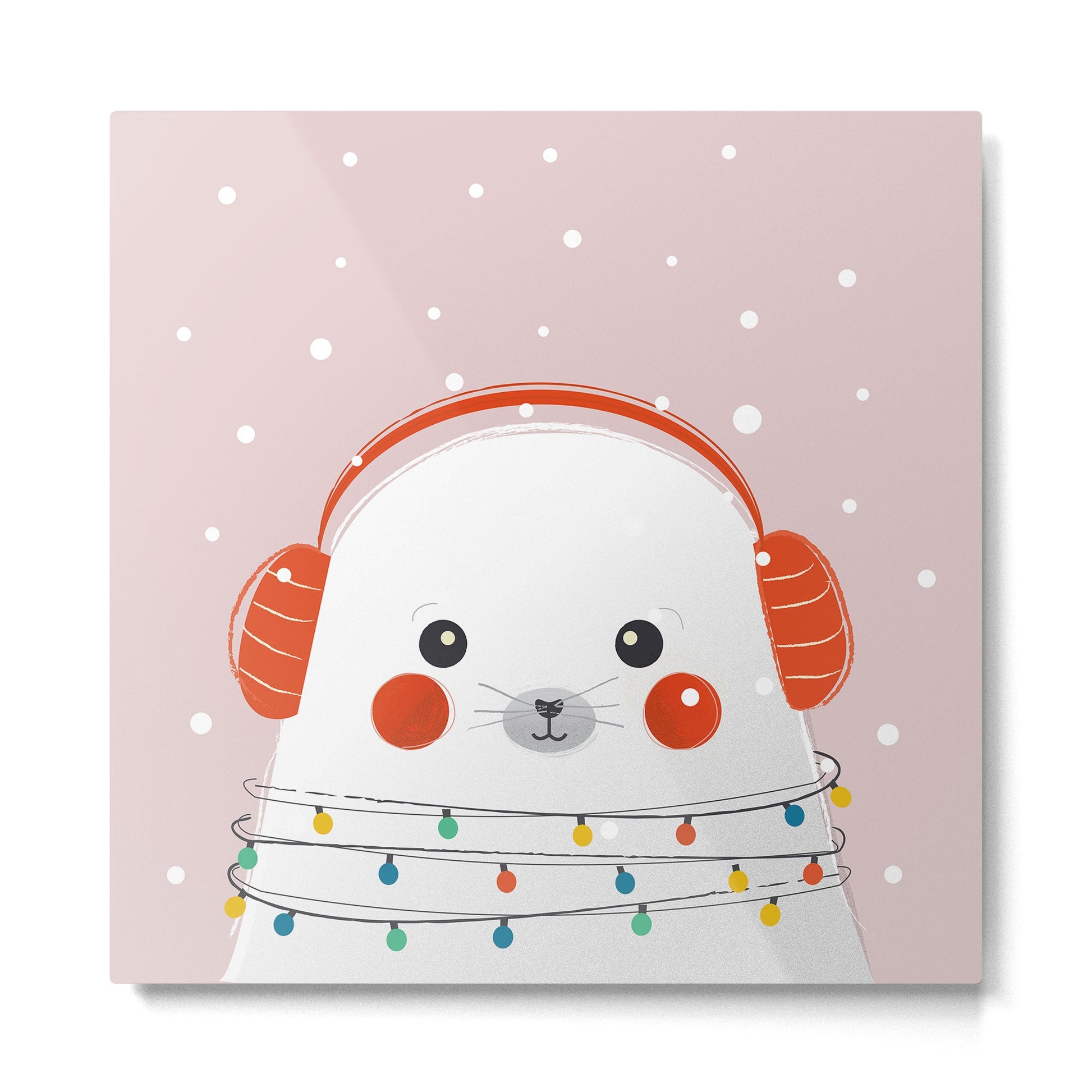 Christmas Animals - Cute Seal Metal Print | TeksDecor