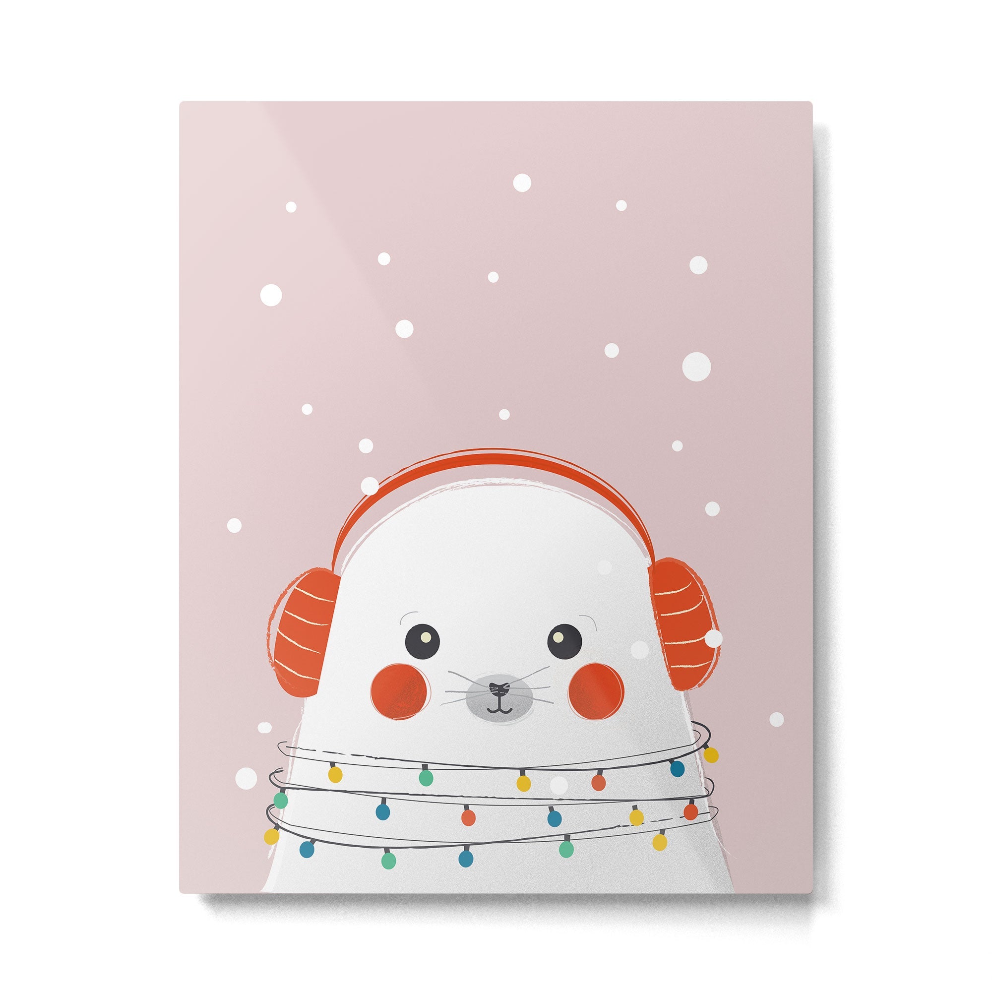 Christmas Animals - Cute Seal Metal Print | TeksDecor
