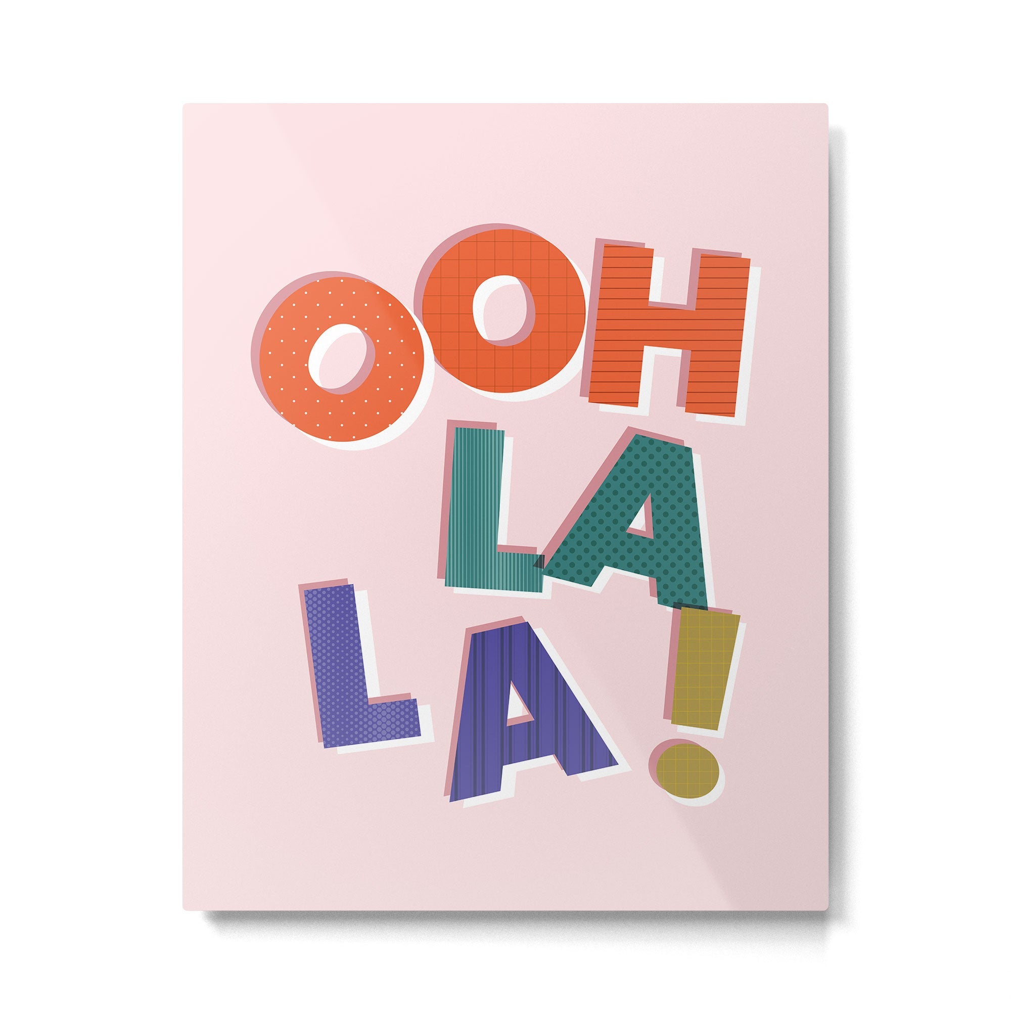 OOH LA LA! colorful french typography Metal Print | TeksDecor