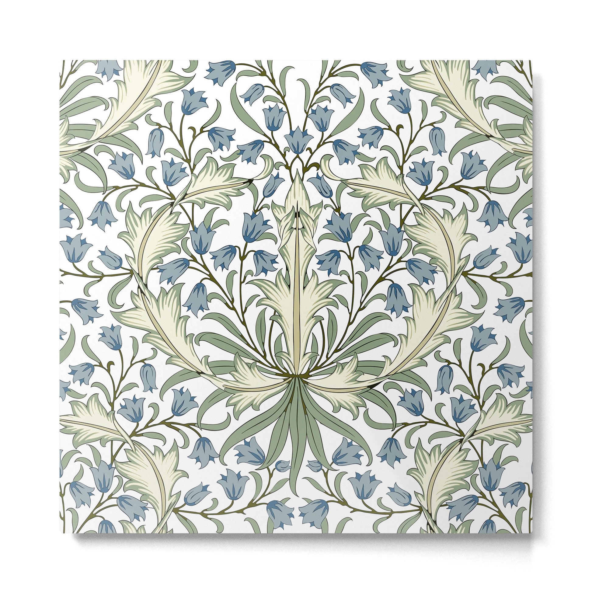 Vintage Bluebell Floral Blue Green by William Morris Metal Print | TeksDecor