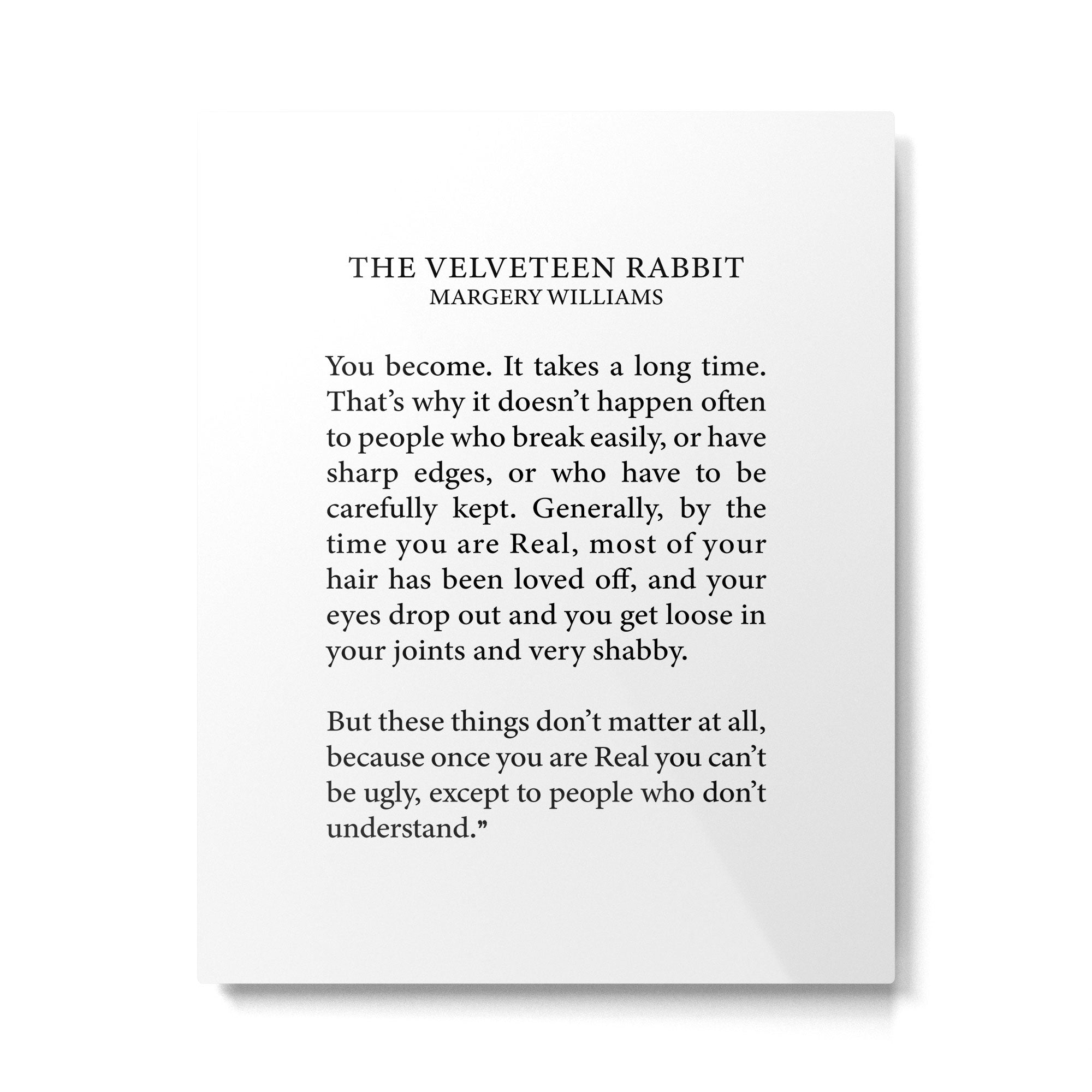 Becoming Real, Velveteen Rabbit Metal Print | TeksDecor