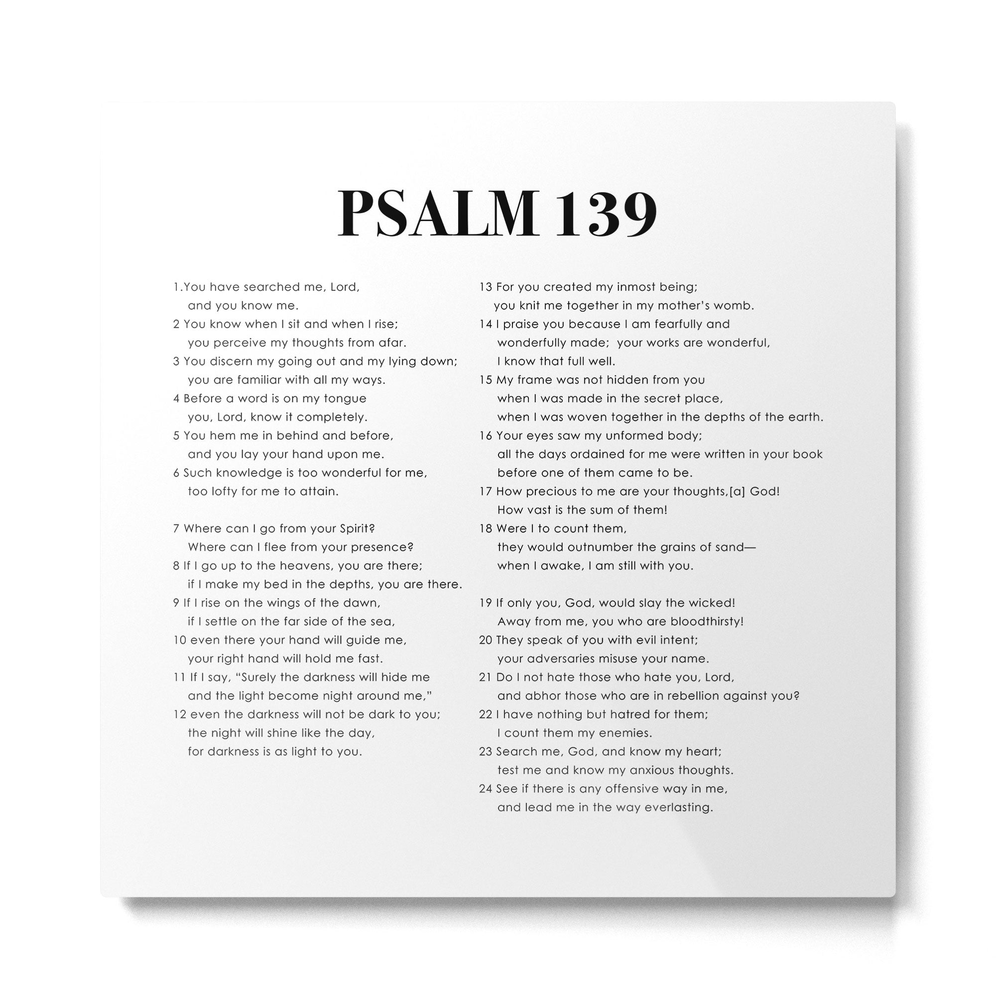 Psalm 139 Metal Print | TeksDecor