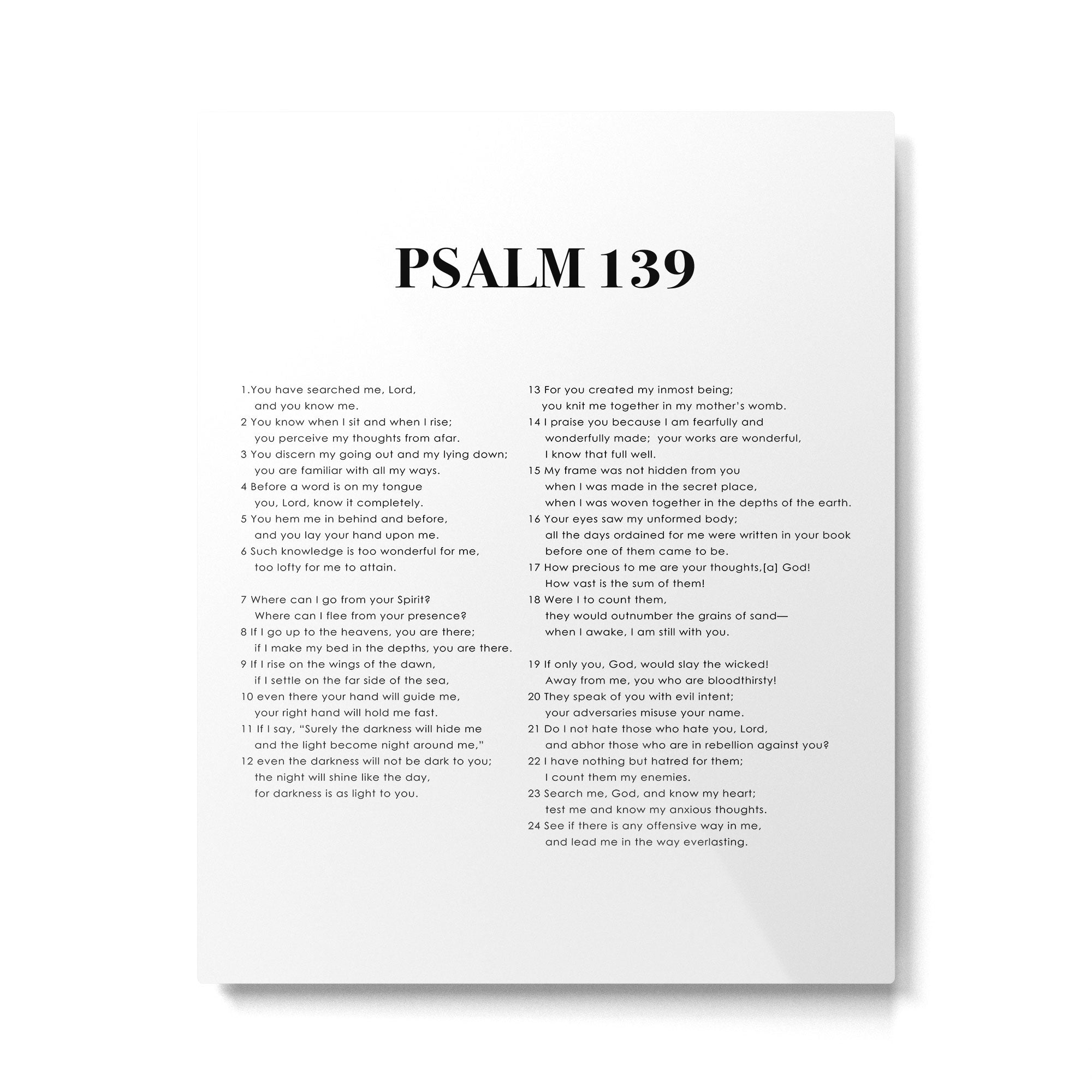 Psalm 139 Metal Print | TeksDecor