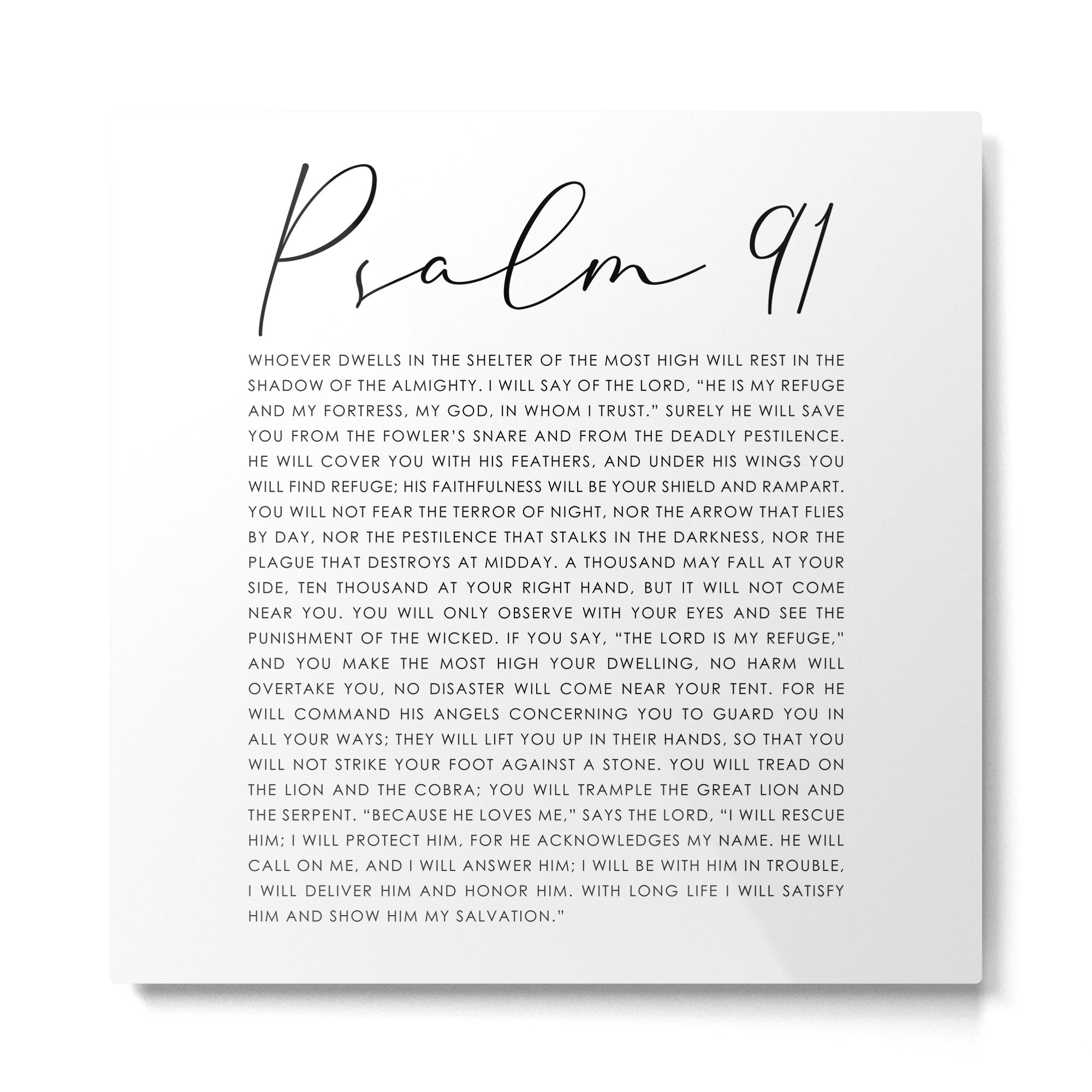Psalm 91 Whoever dwells in the shelter of the Most High Metal Print | TeksDecor