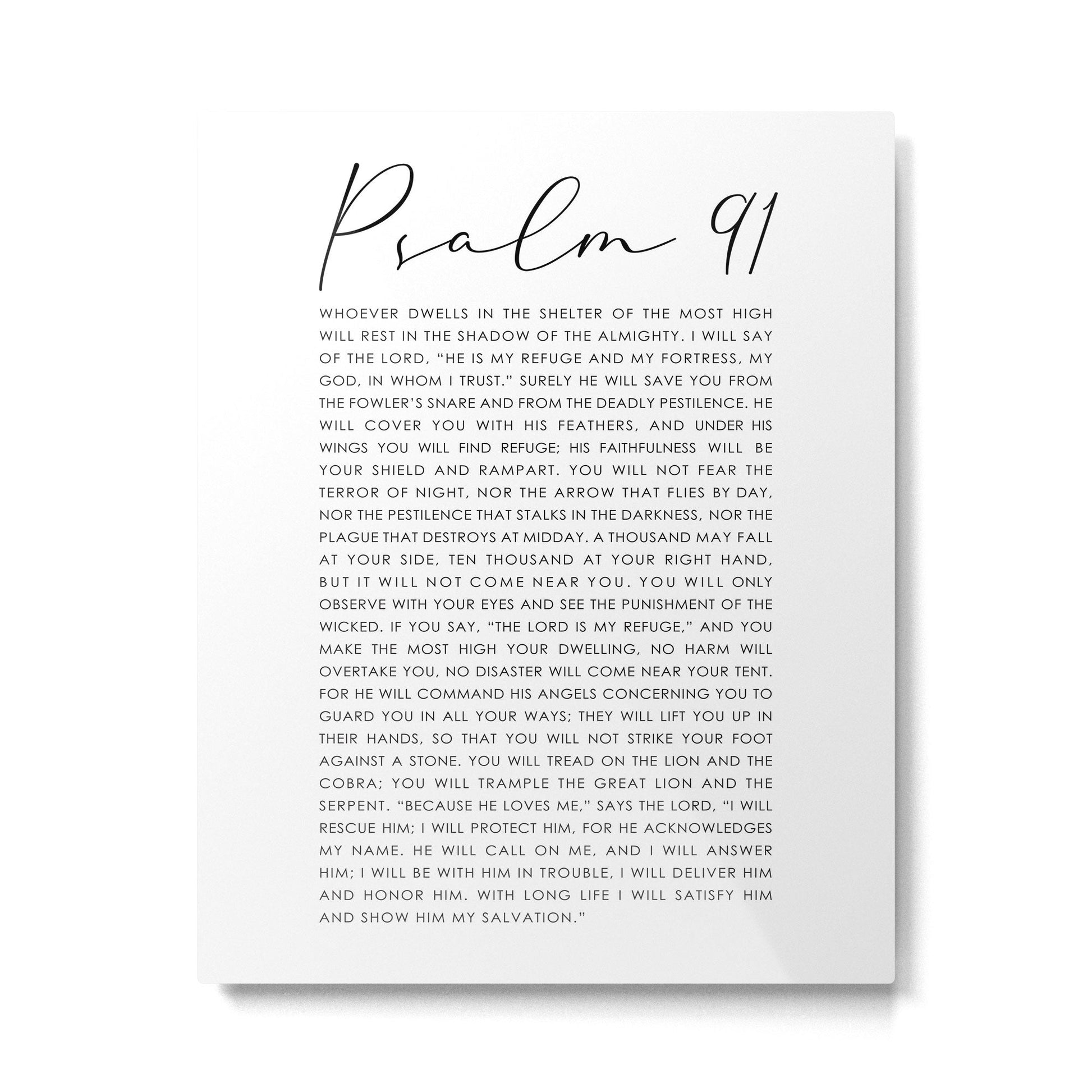 Psalm 91 Whoever dwells in the shelter of the Most High Metal Print | TeksDecor