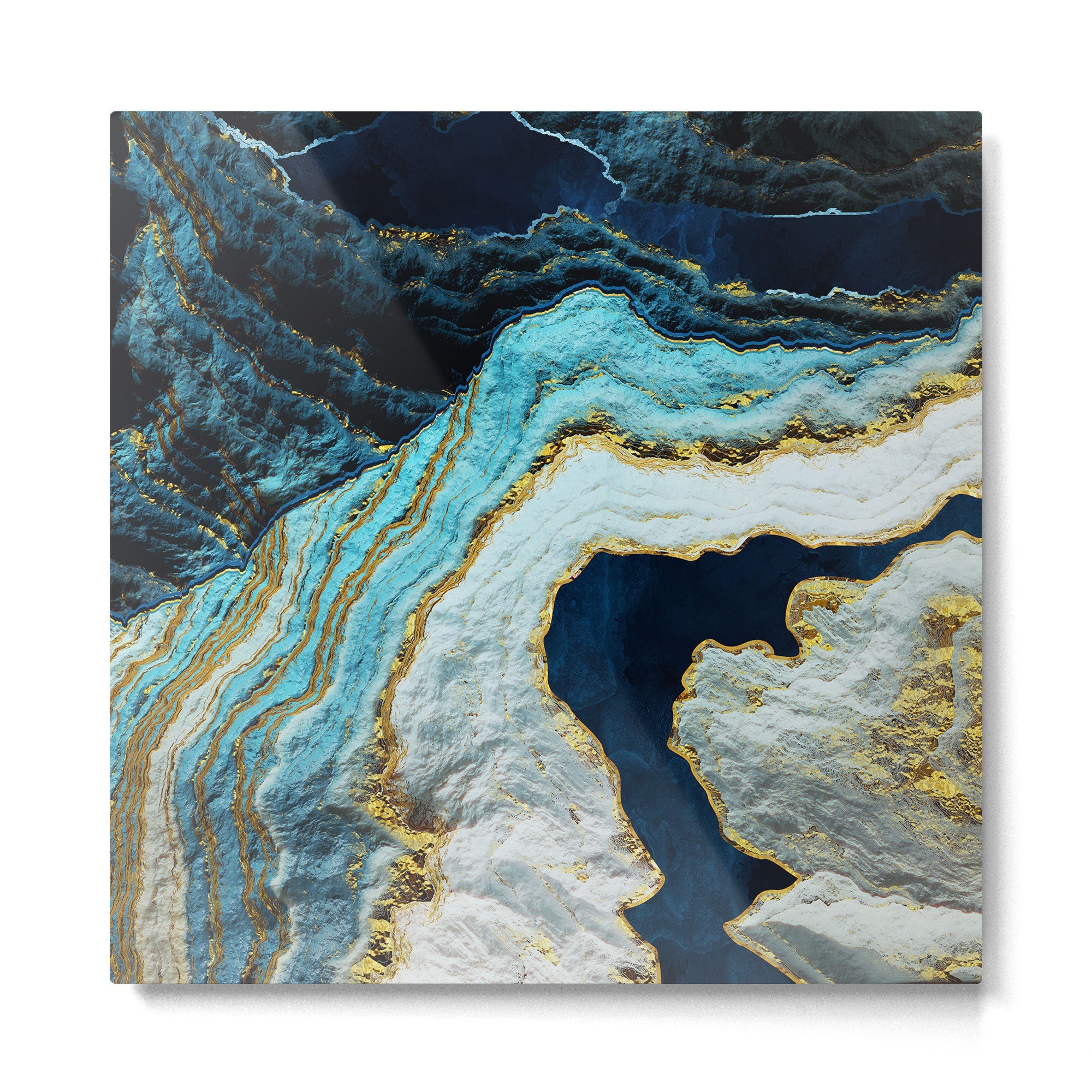 Aerial Ocean Abstract Metal Print | TeksDecor