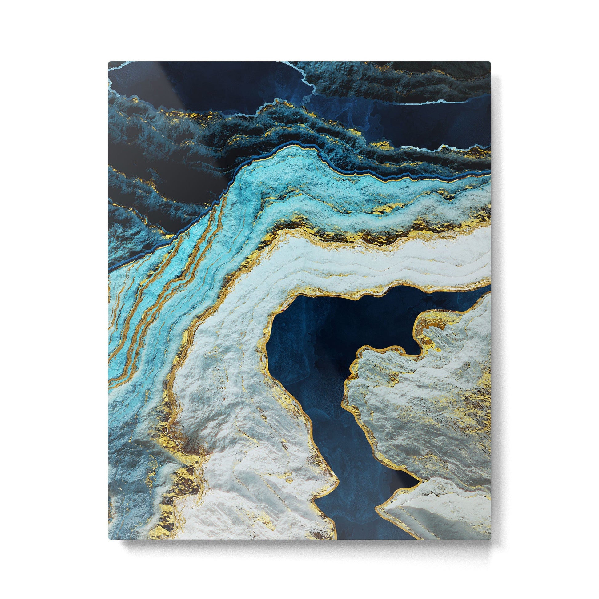 Aerial Ocean Abstract Metal Print | TeksDecor