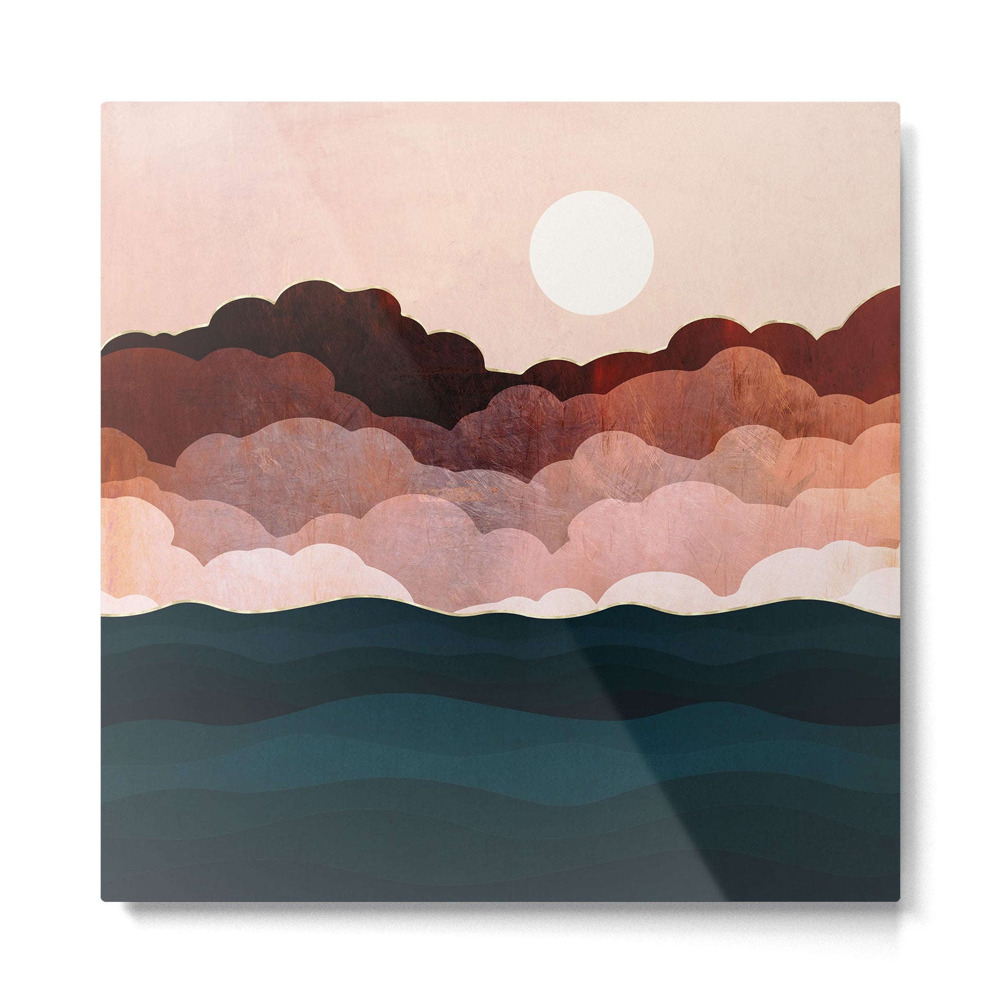Amber Clouds Metal Print | TeksDecor