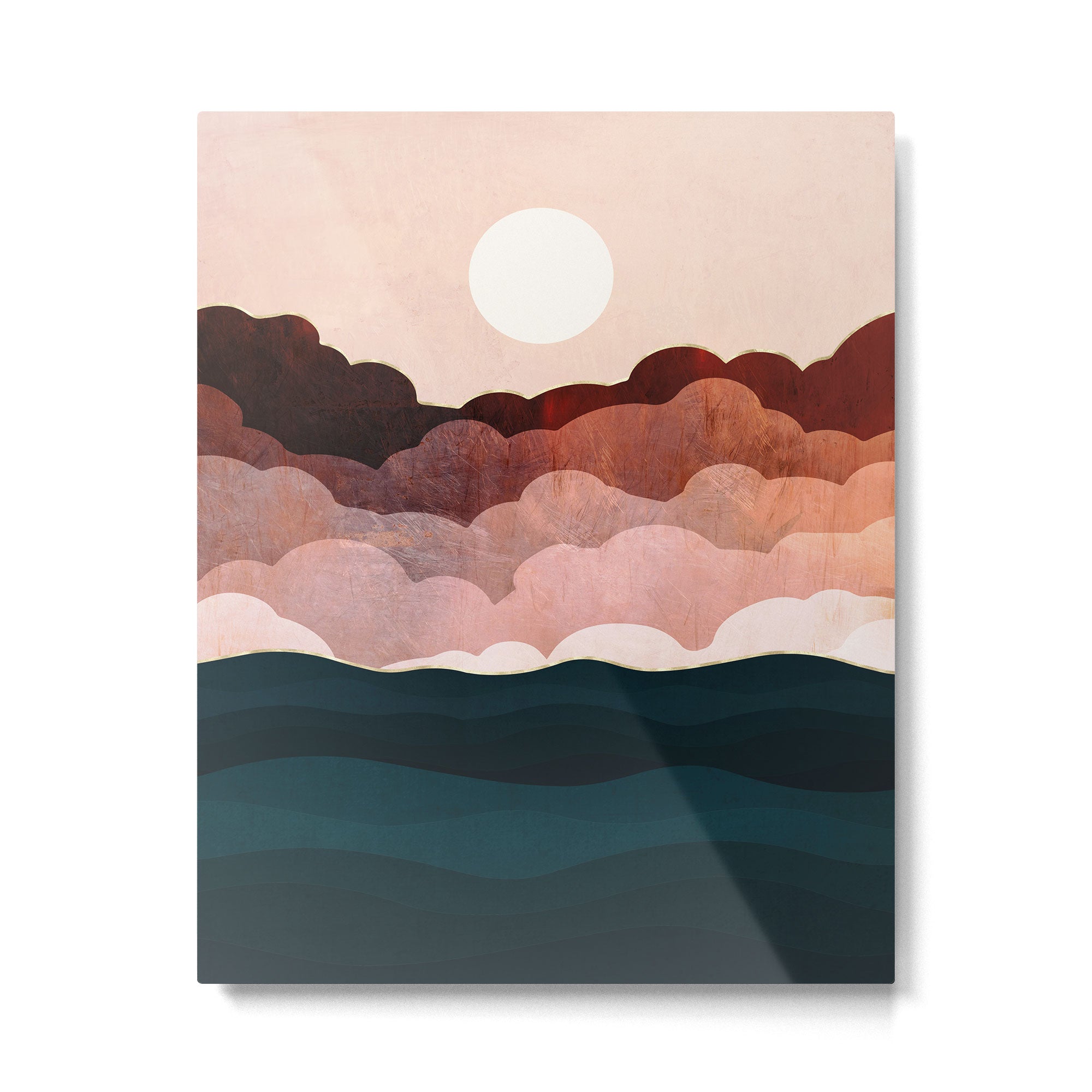 Amber Clouds Metal Print | TeksDecor