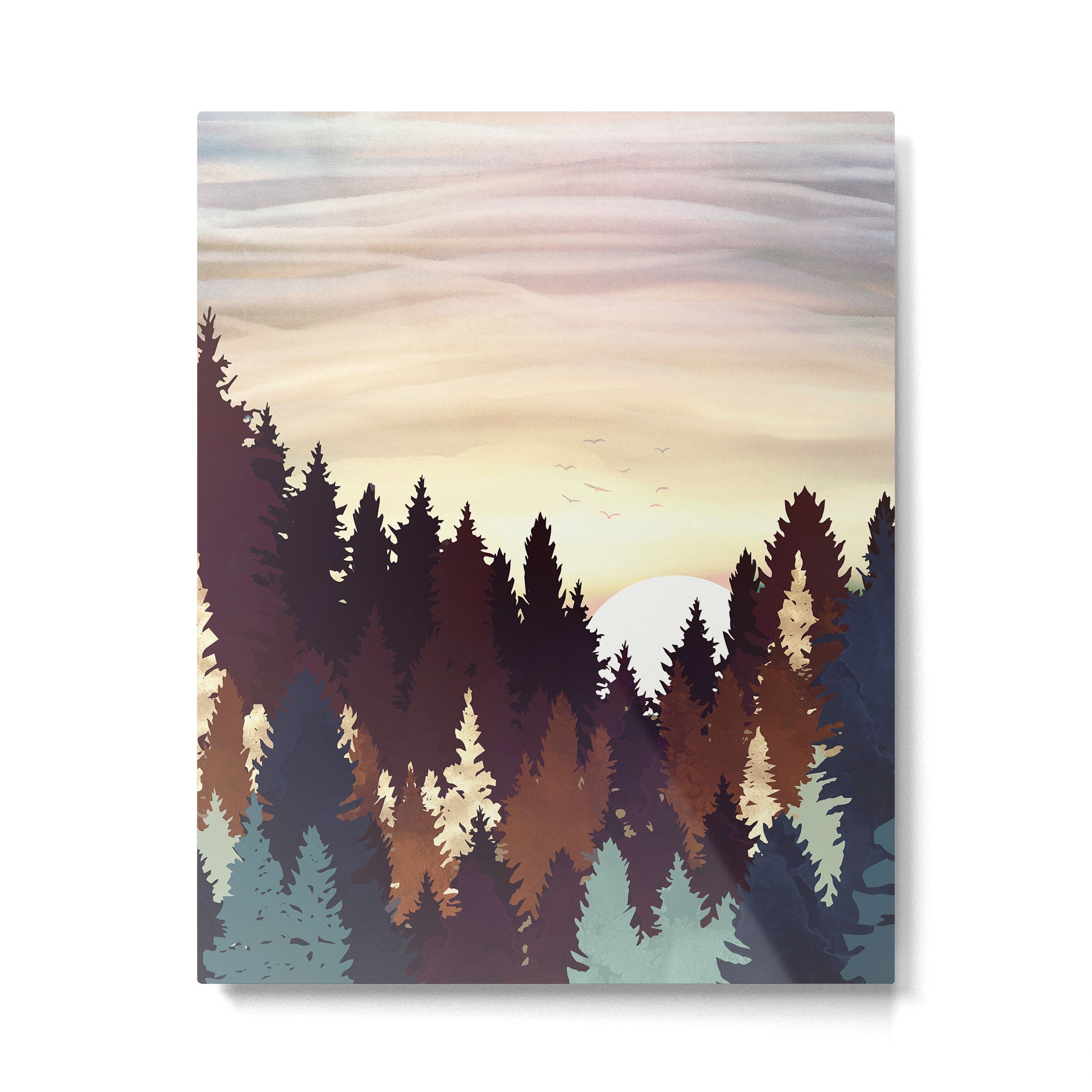 Autumn Forest Sunset Metal Print | TeksDecor