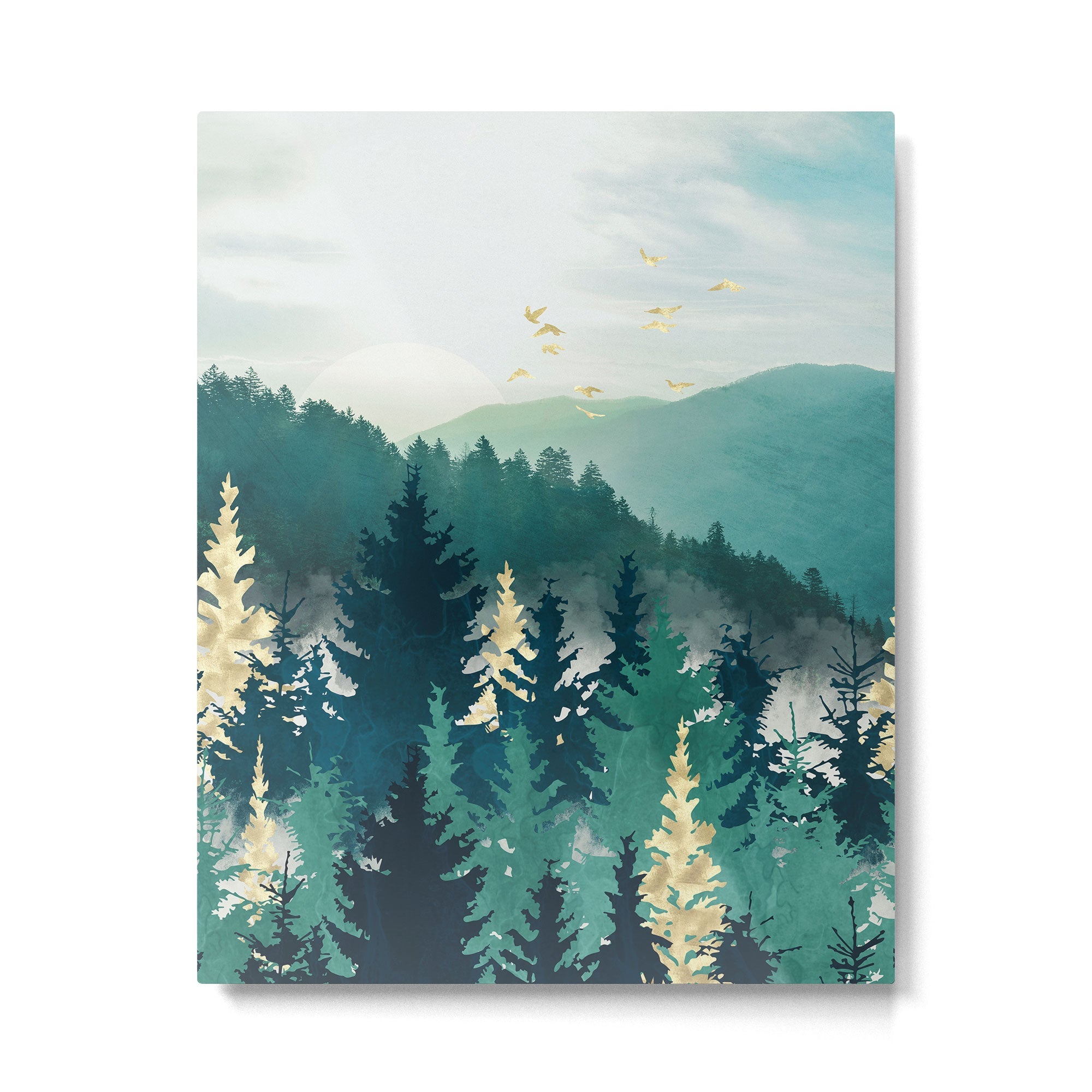 Blue Forest Mist Metal Print | TeksDecor