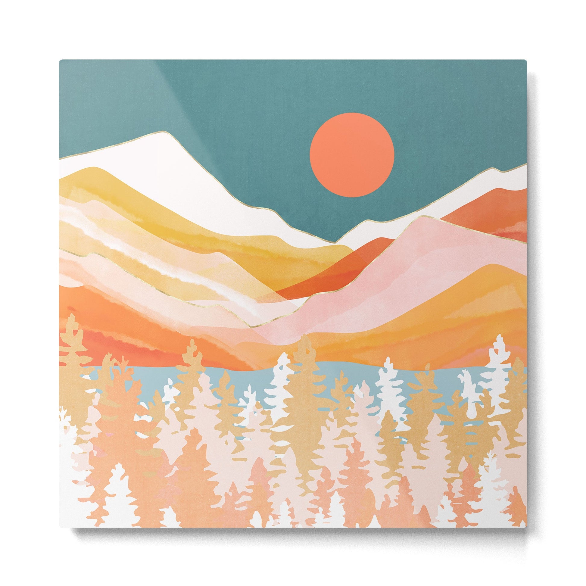 Citrus Mountains Metal Print | TeksDecor