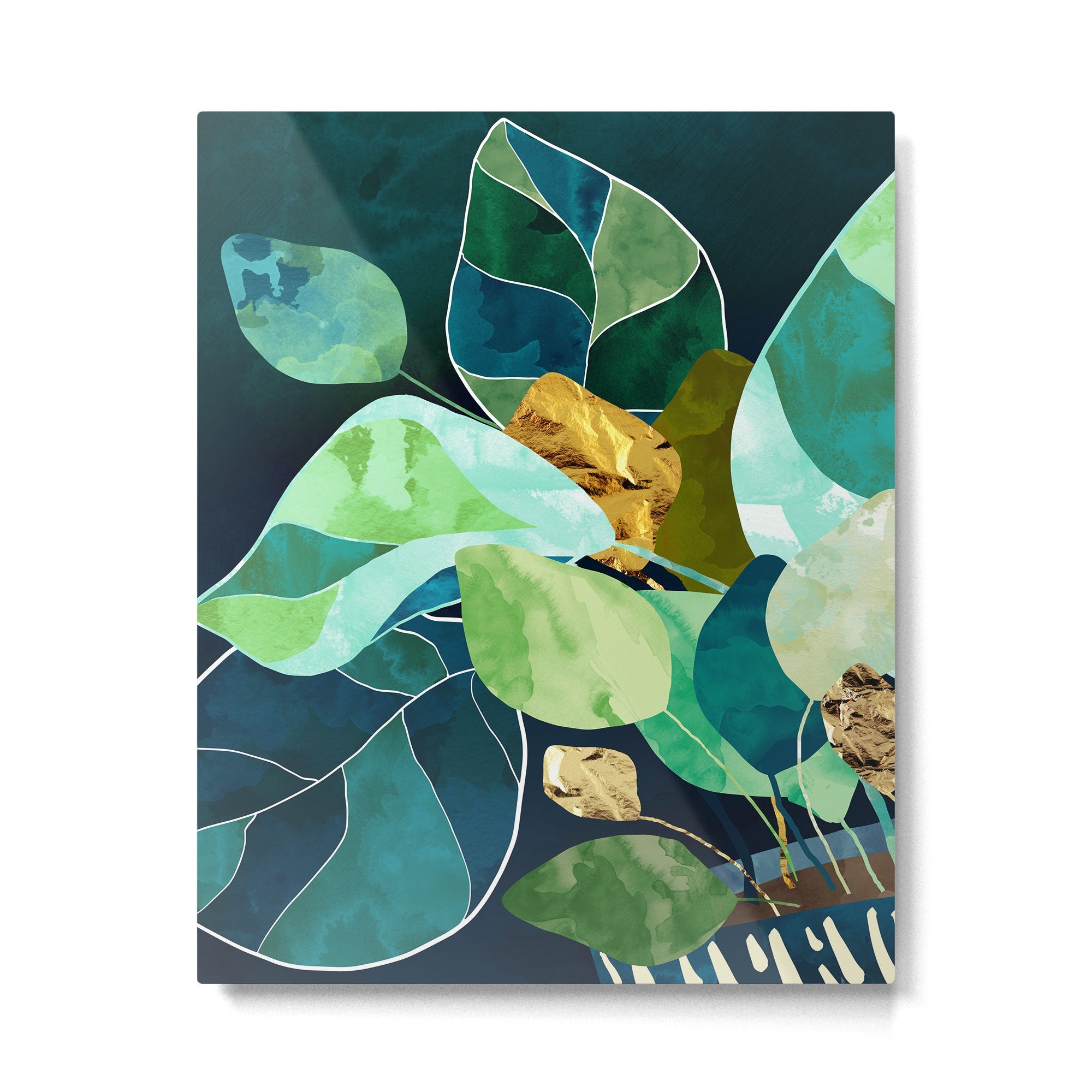 Indigo Plant I Metal Print | TeksDecor