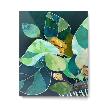 Indigo Plant I Metal Print | TeksDecor
