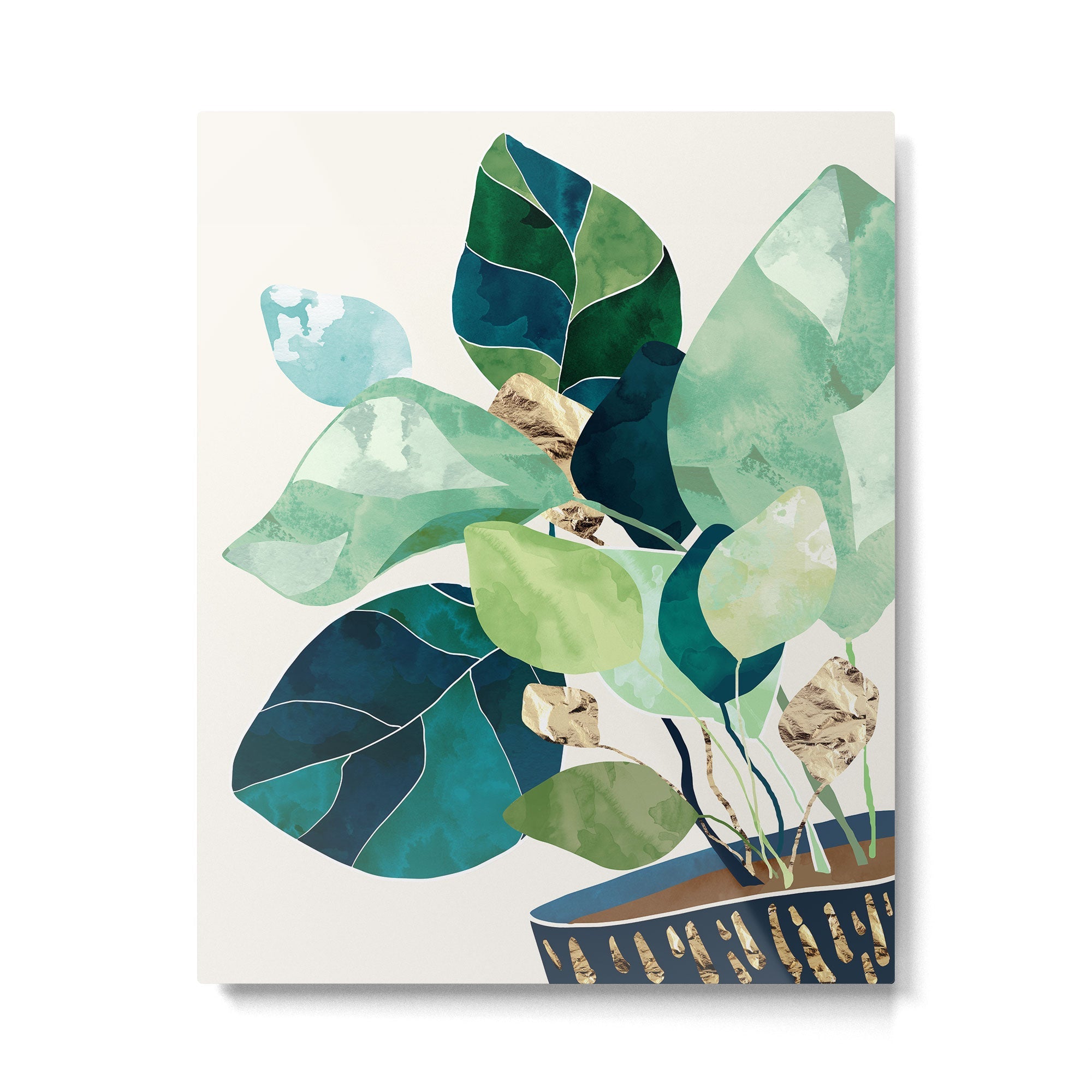 Indigo Plant II Metal Print | TeksDecor