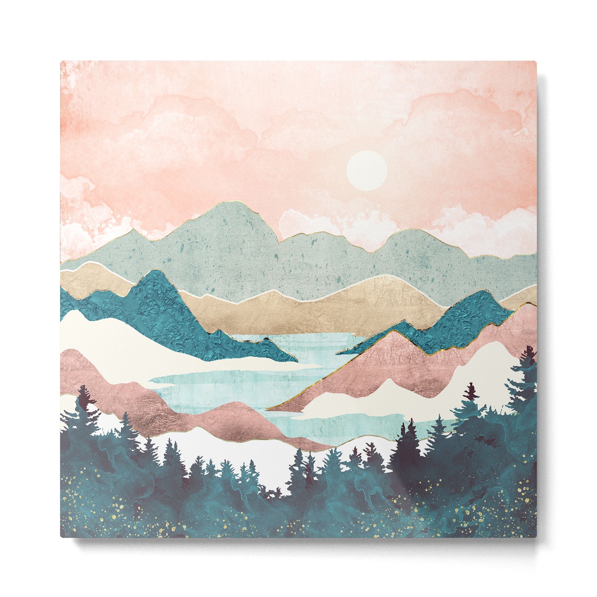 Lake Sunrise II Metal Print | TeksDecor