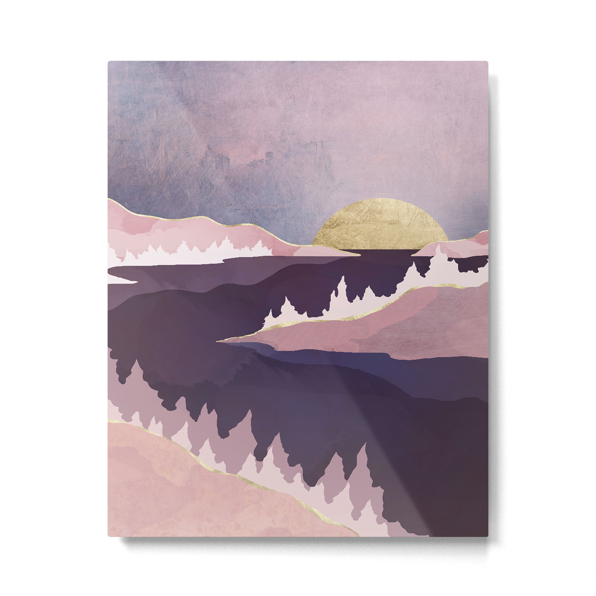 Mauve Lake Metal Print | TeksDecor