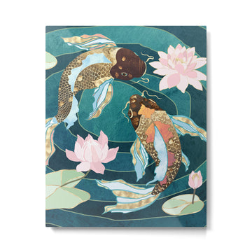 Metallic Koi III Metal Print | TeksDecor