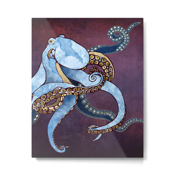 Metallic Octopus III Metal Print | TeksDecor