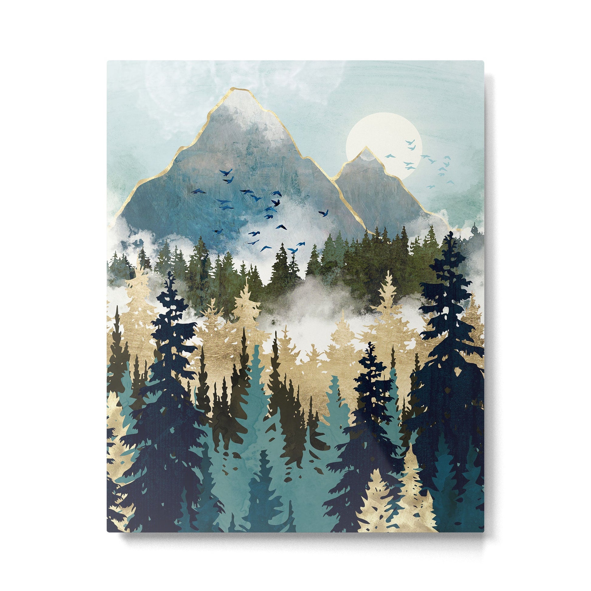 Misty Pines Metal Print | TeksDecor