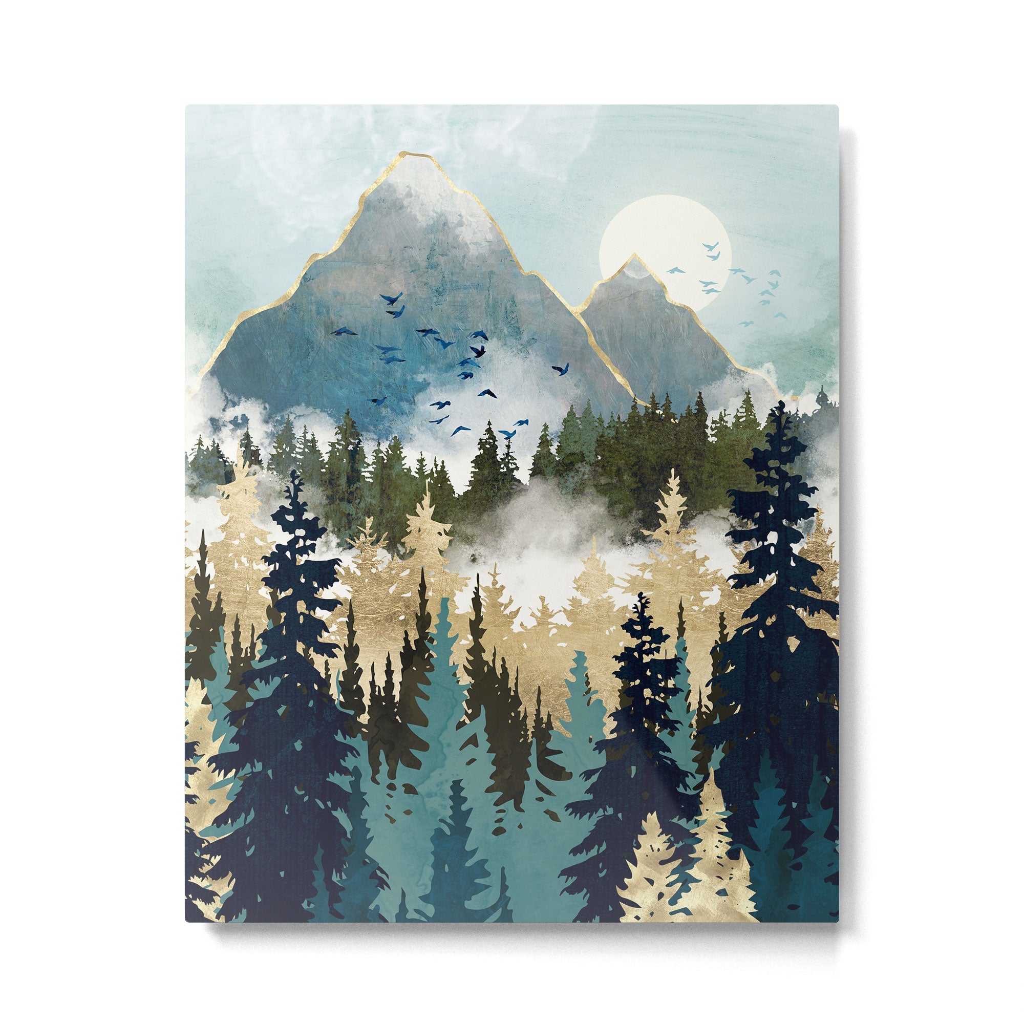 Misty Pines Metal Print | TeksDecor