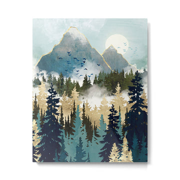 Misty Pines Metal Print | TeksDecor