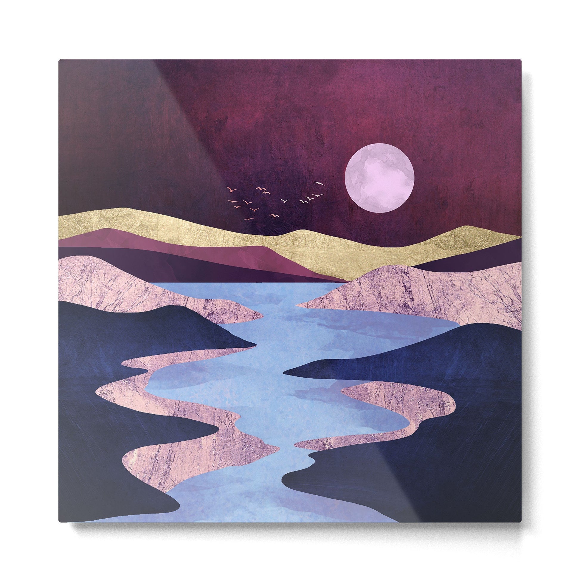 Periwinkle River Metal Print | TeksDecor