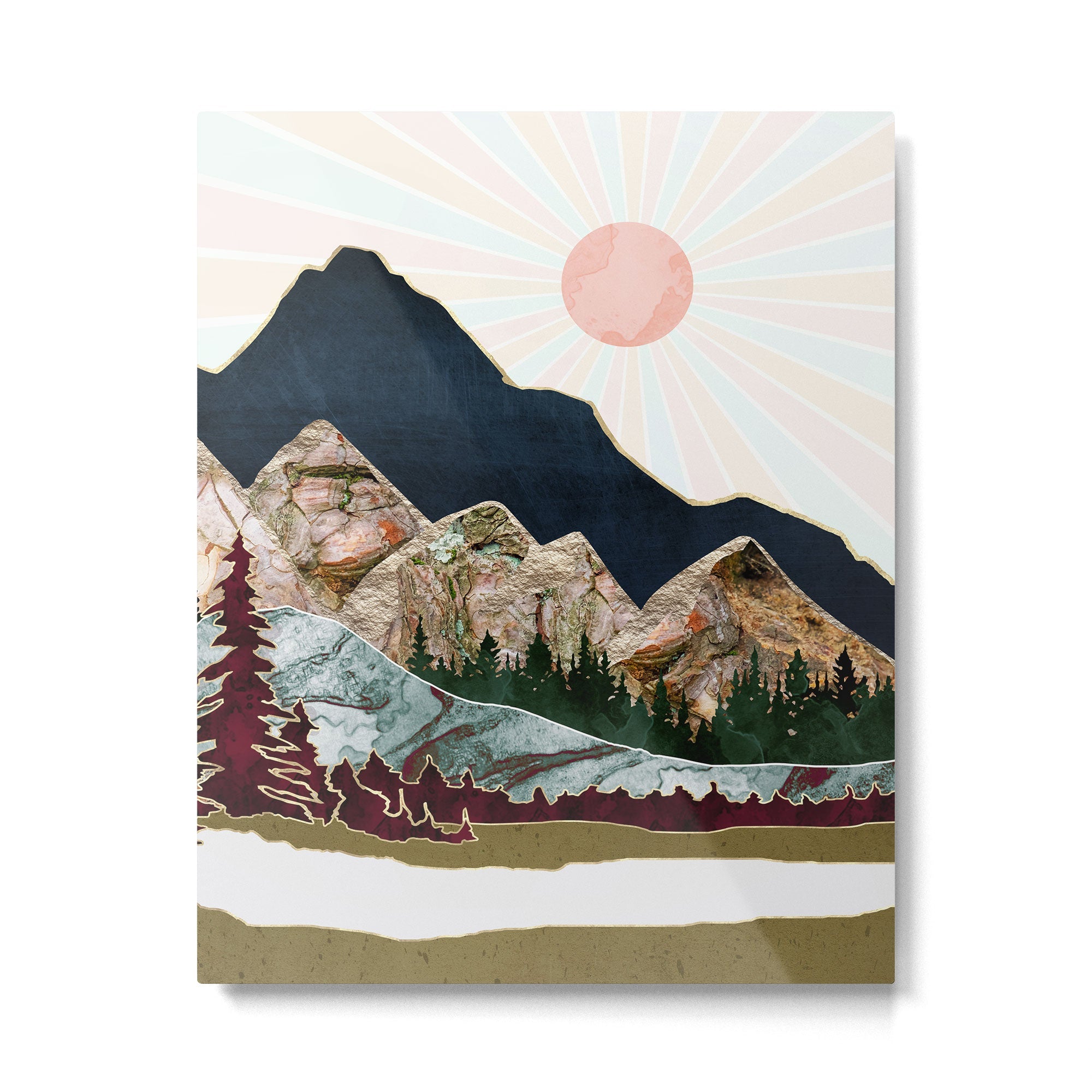 Retro Autumn Vista Metal Print | TeksDecor