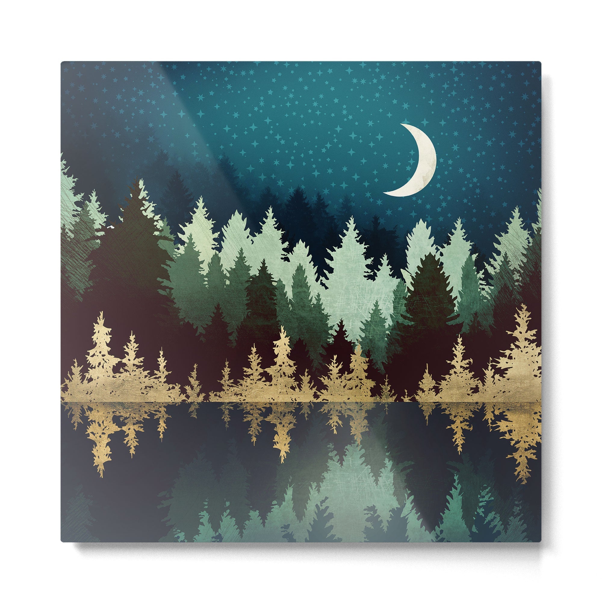 Star Forest Reflection Metal Print | TeksDecor