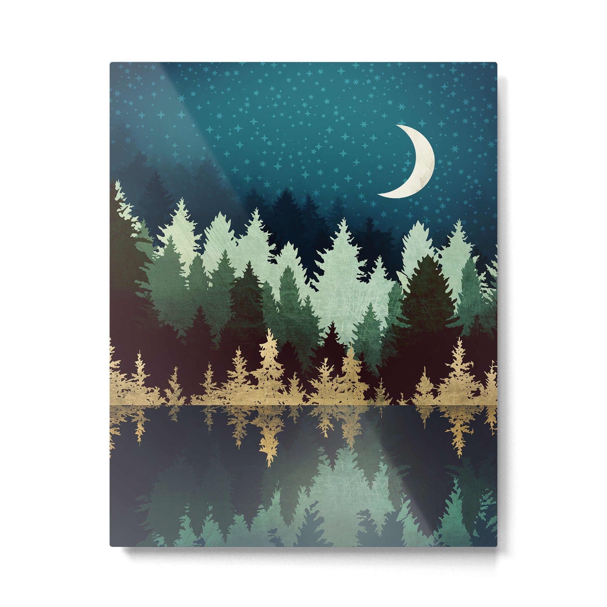 Star Forest Reflection Metal Print | TeksDecor