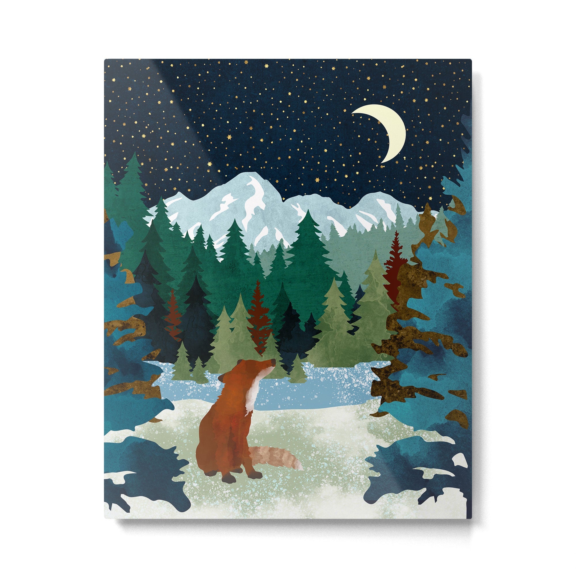 Winter Fox Vista Metal Print | TeksDecor