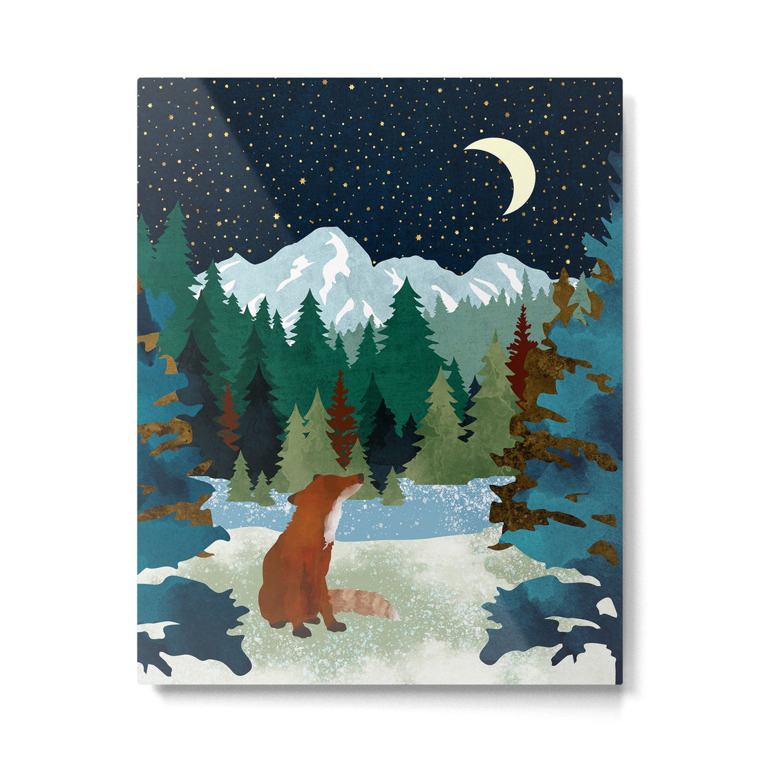 Winter Fox Vista Metal Print | TeksDecor