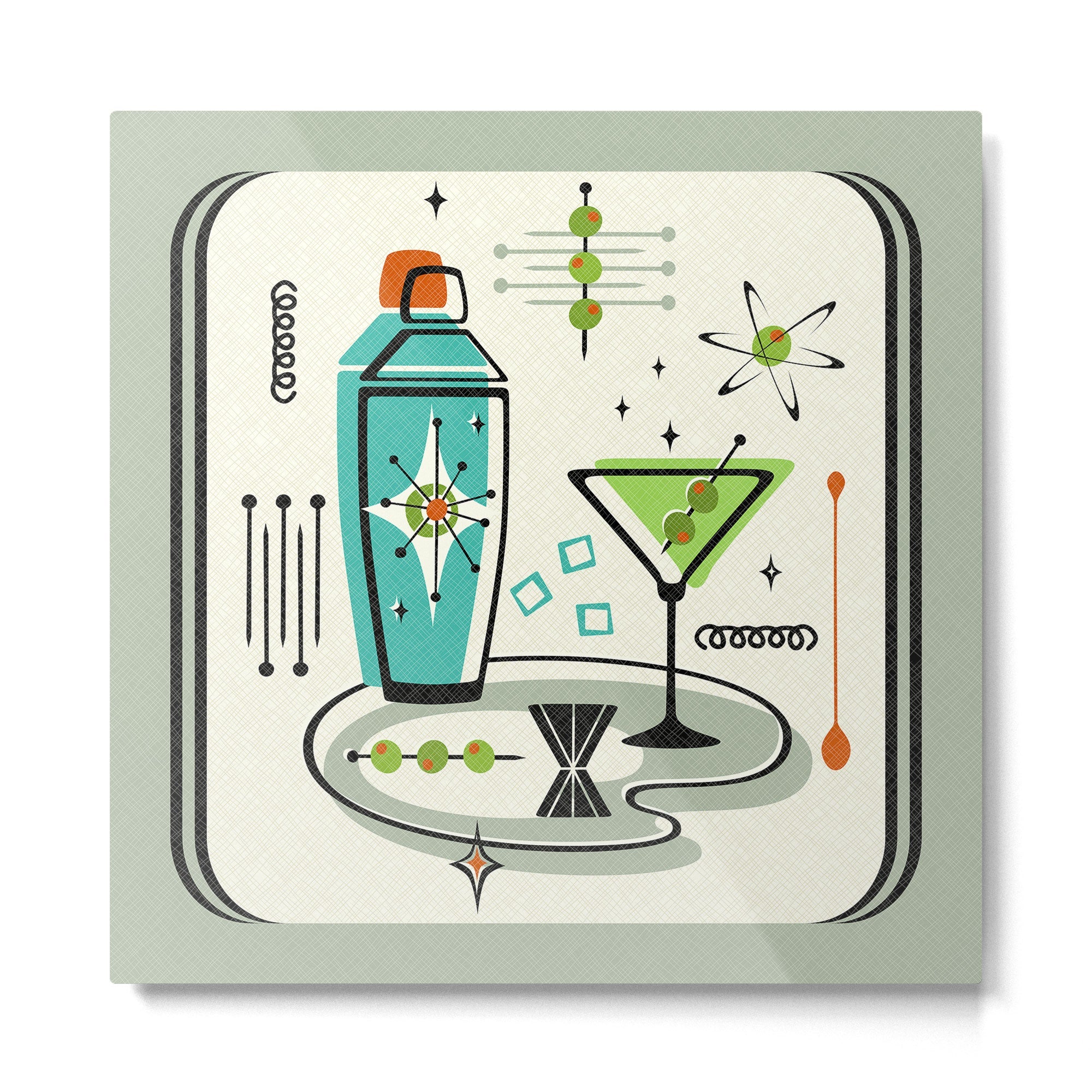 Atomic Martini ?studioxtine Metal Print | TeksDecor