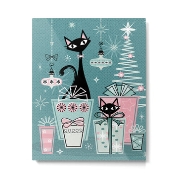 Vintage Kitty Christmas II sxs6- ?studioxtine Metal Print | TeksDecor