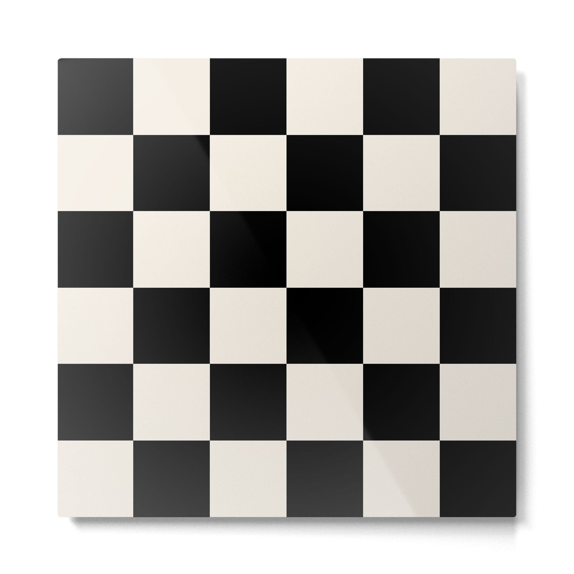 Checkered (Black Cream) Metal Print | TeksDecor