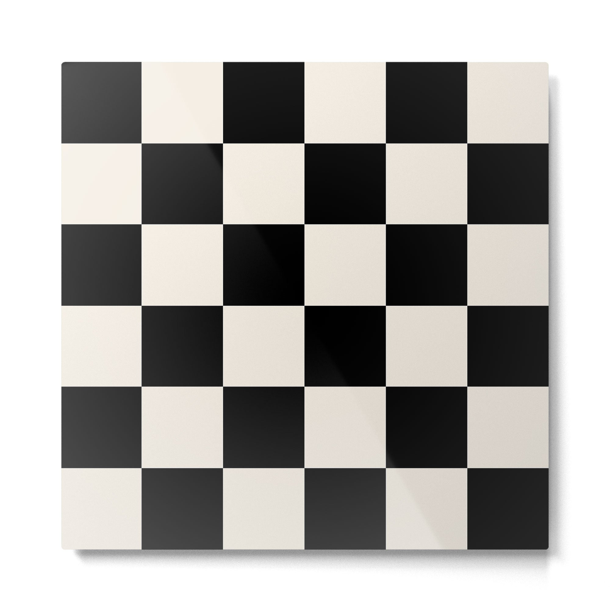 Checkered (Black Cream) Metal Print | TeksDecor