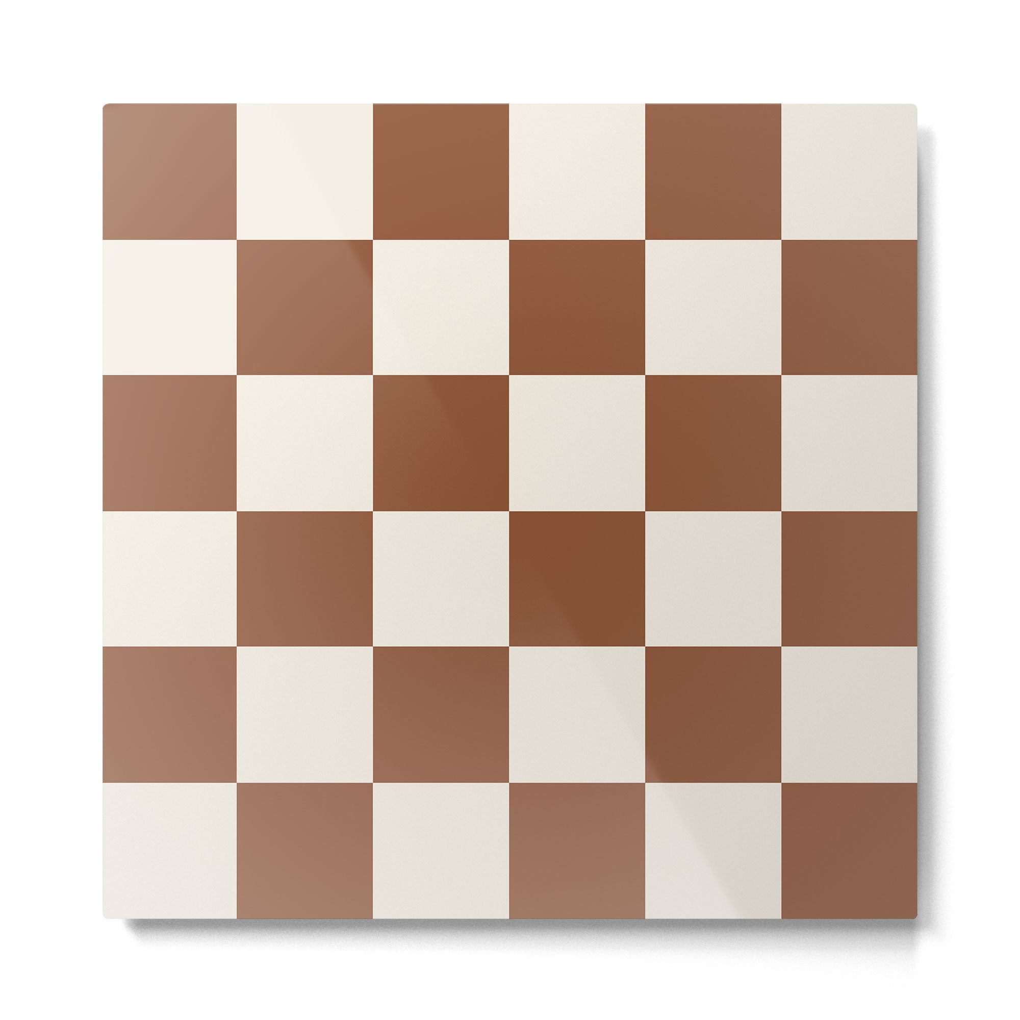 Checkered (Brown Cream) Metal Print | TeksDecor