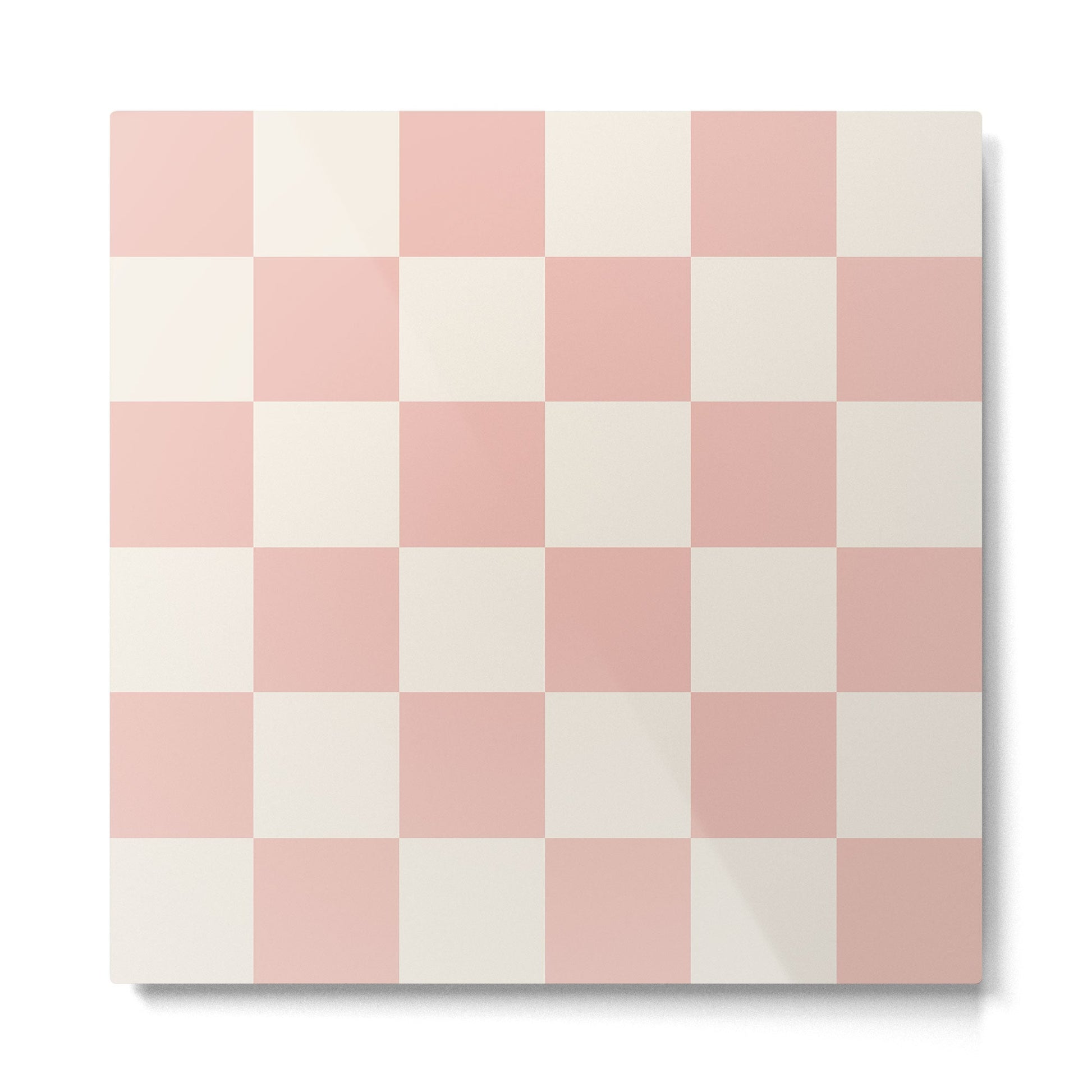 Checkered (Pink Cream) Metal Print | TeksDecor