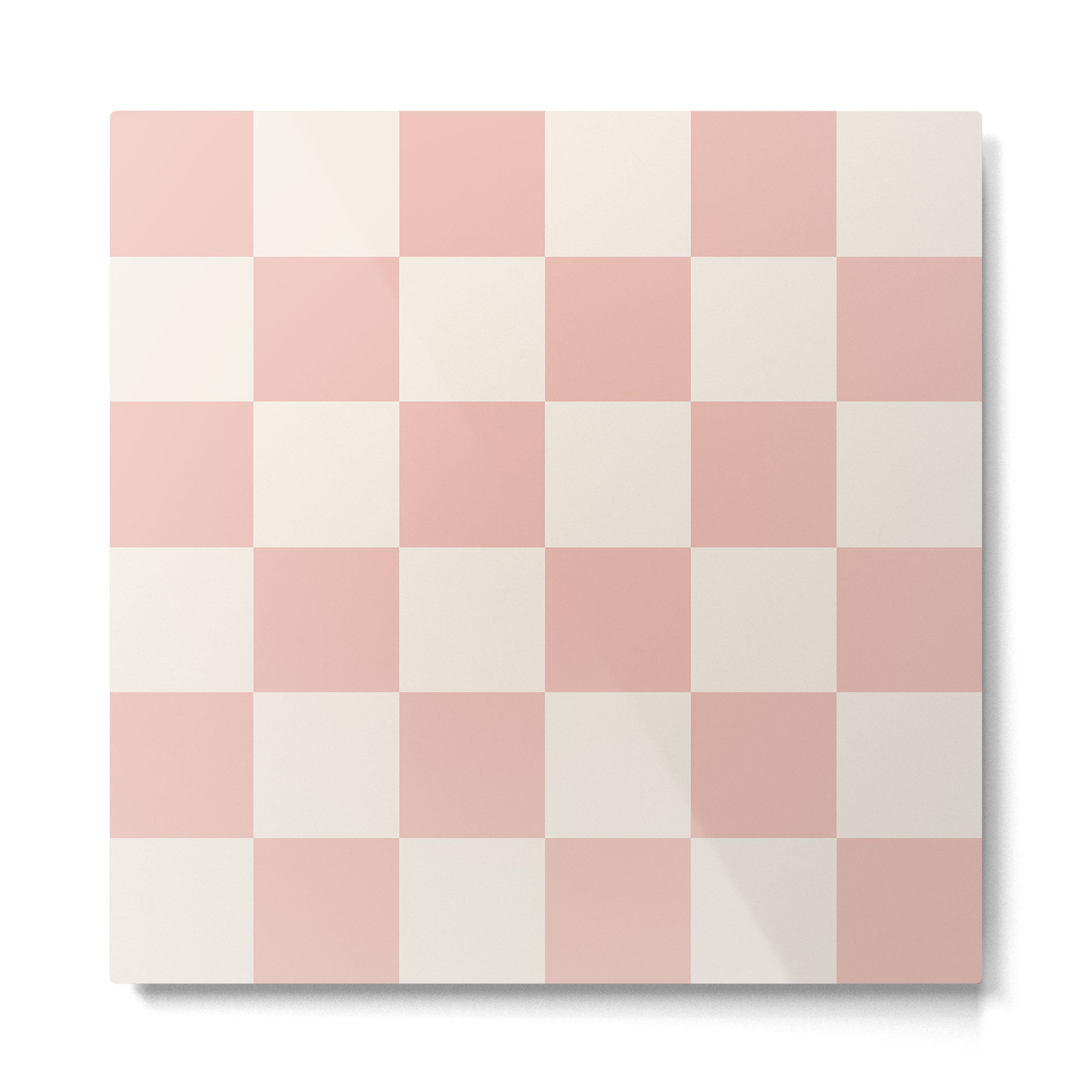 Checkered (Pink Cream) Metal Print | TeksDecor