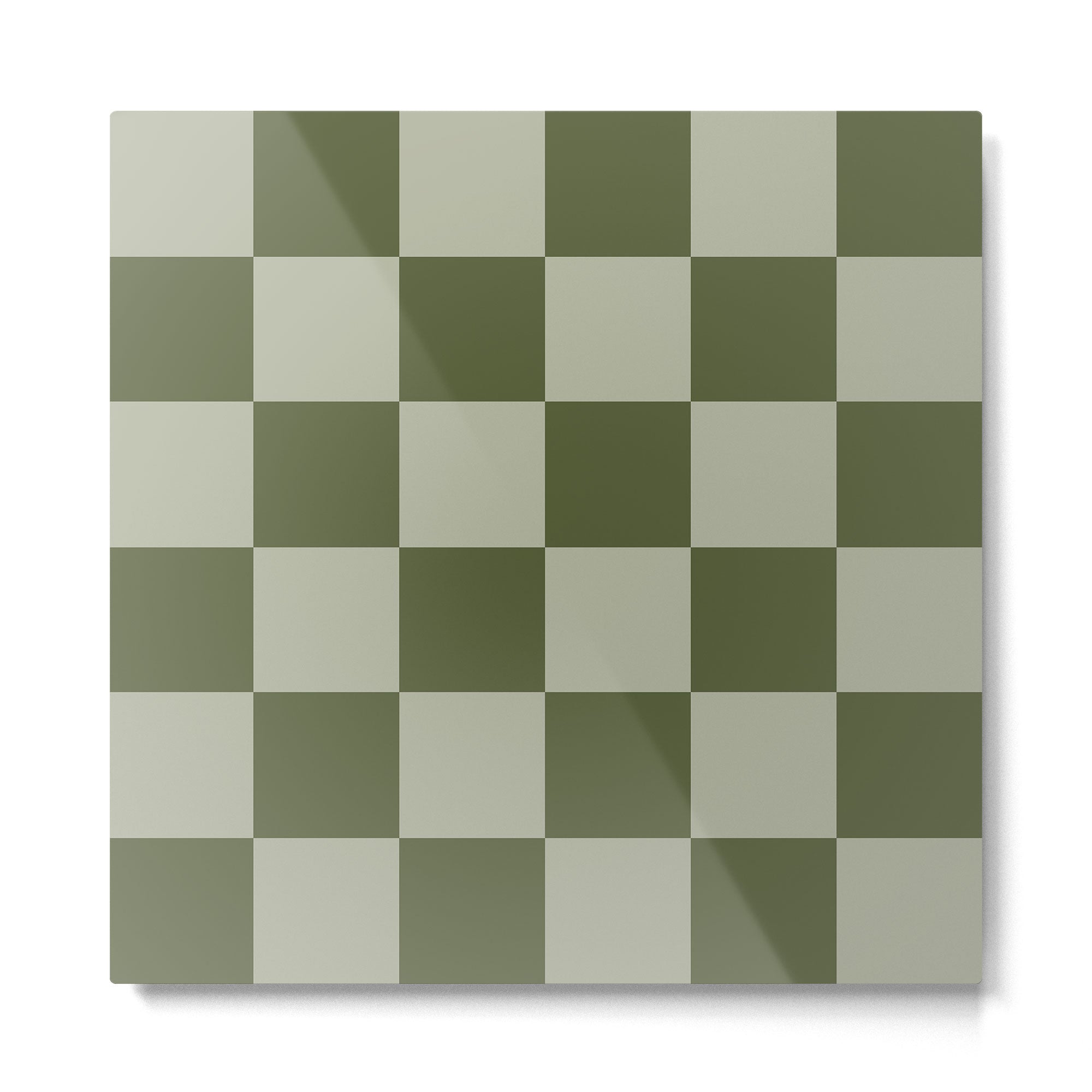 Checkered (Sage & Olive Green) Metal Print | TeksDecor