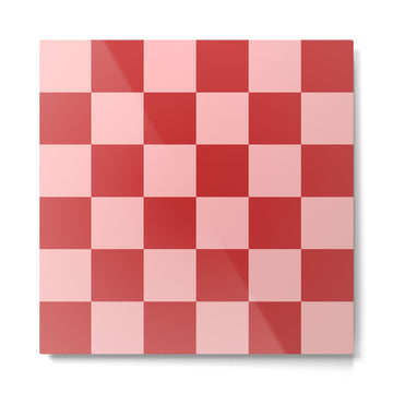 Checkered (Strawberry) Metal Print | TeksDecor