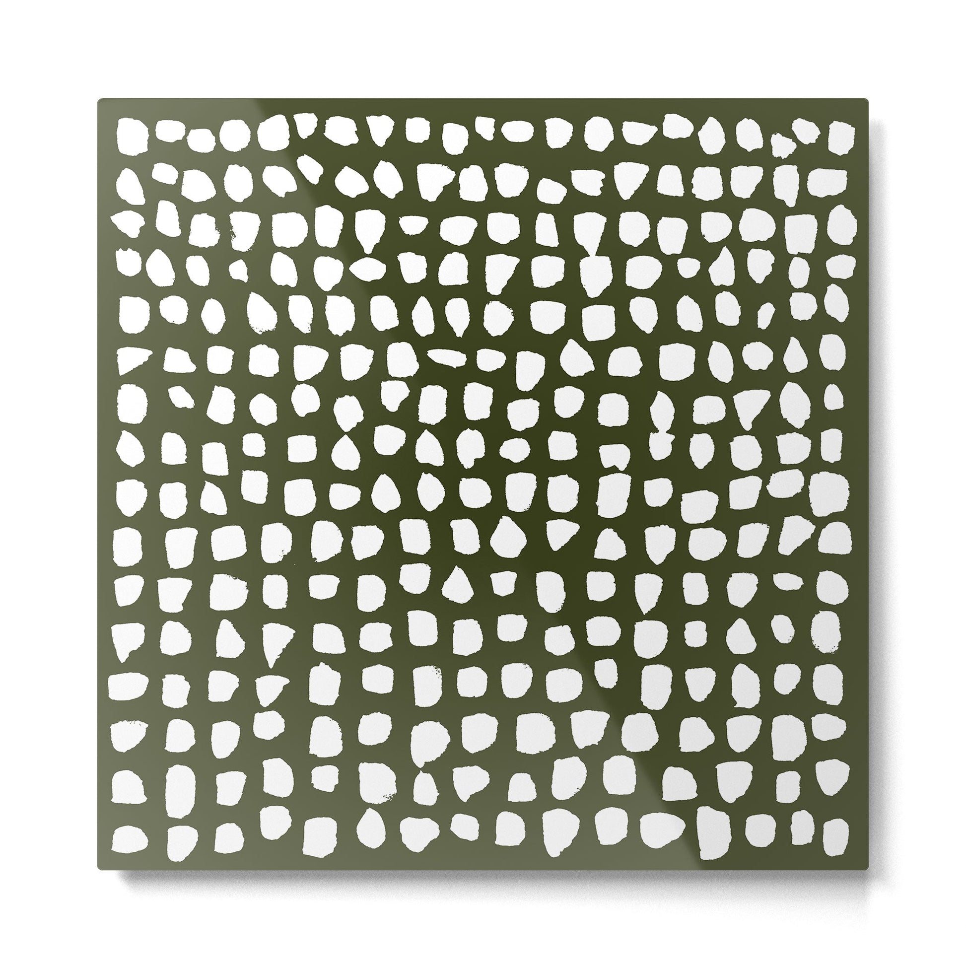 Dots (Olive) Metal Print | TeksDecor