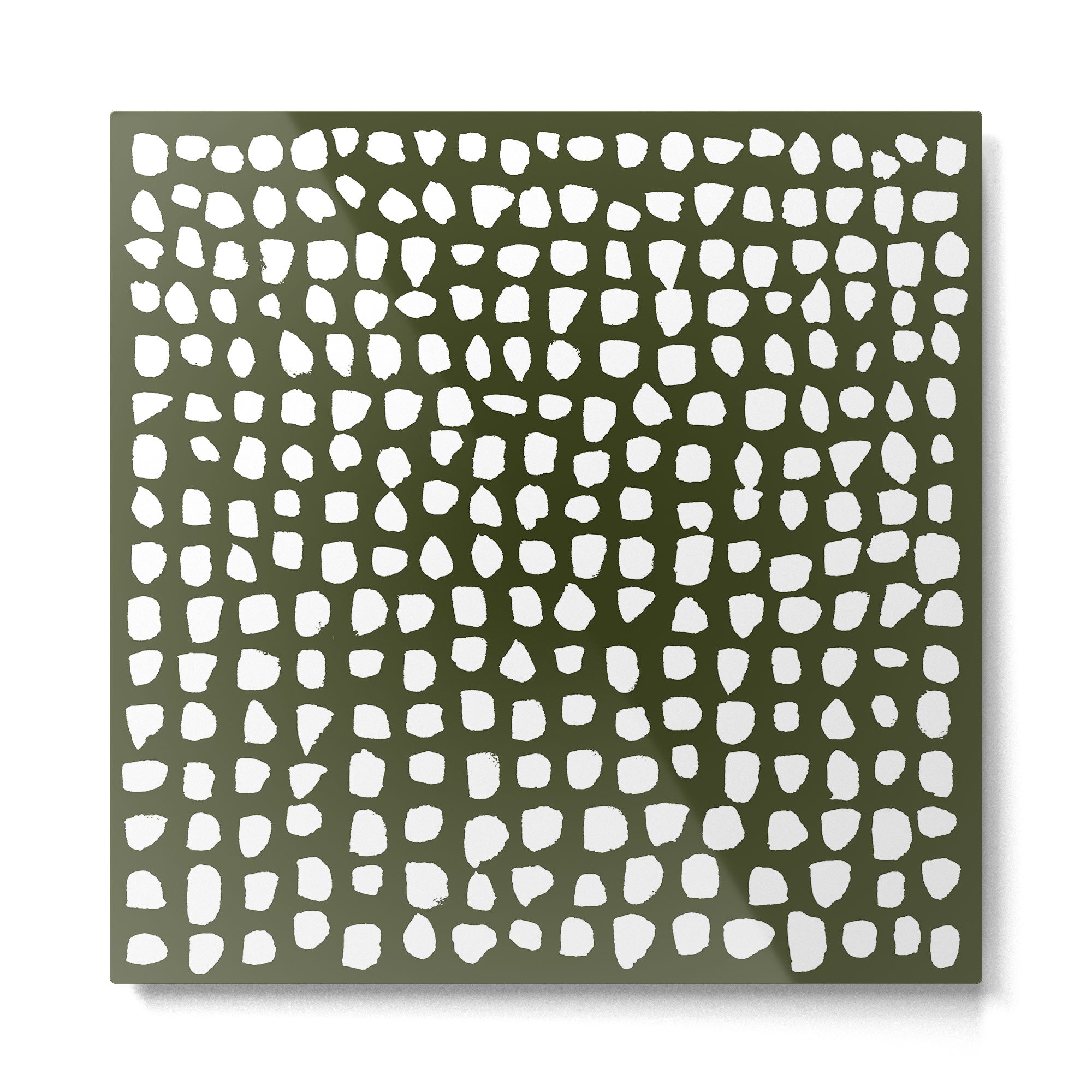 Dots (Olive) Metal Print | TeksDecor