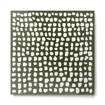 Dots (Olive) Metal Print | TeksDecor