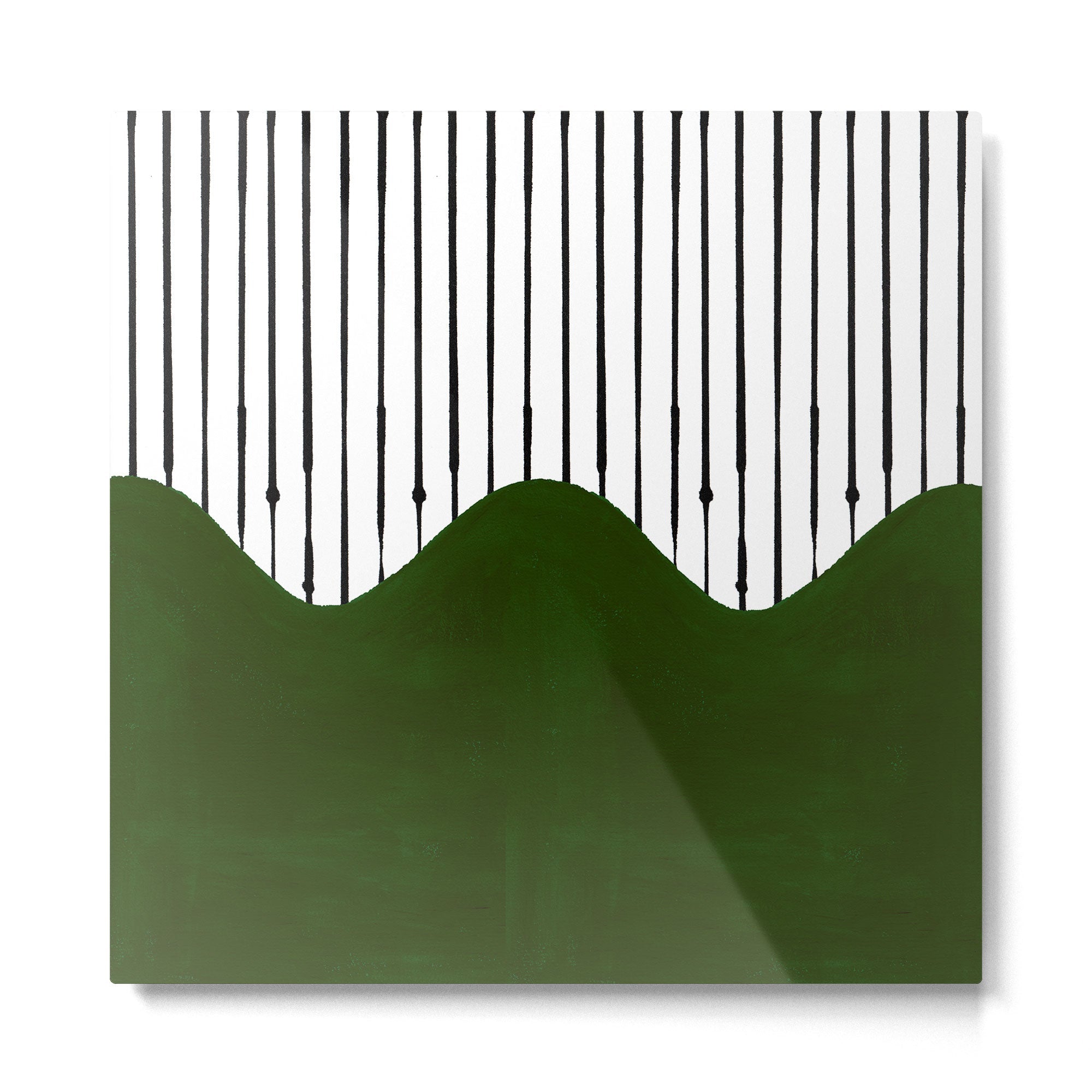 lines and wave (green) Metal Print | TeksDecor