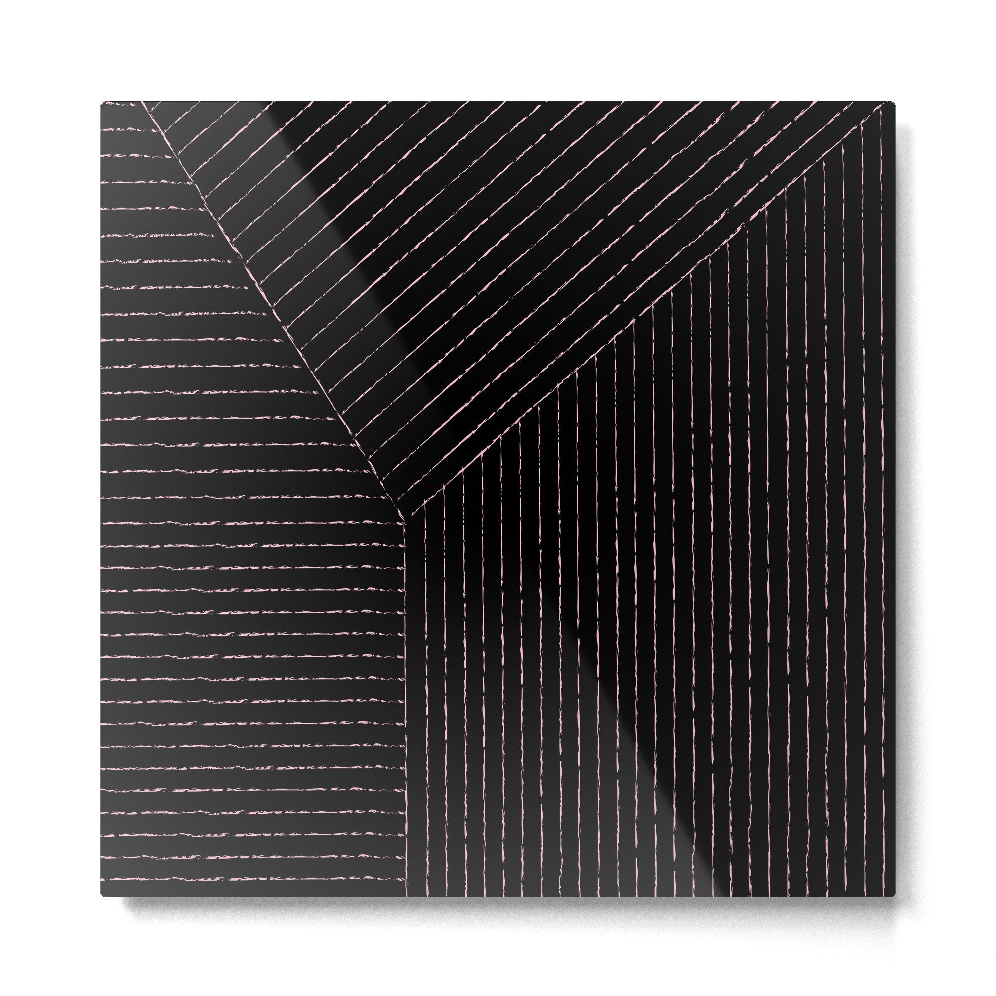Lines (Black) Metal Print | TeksDecor