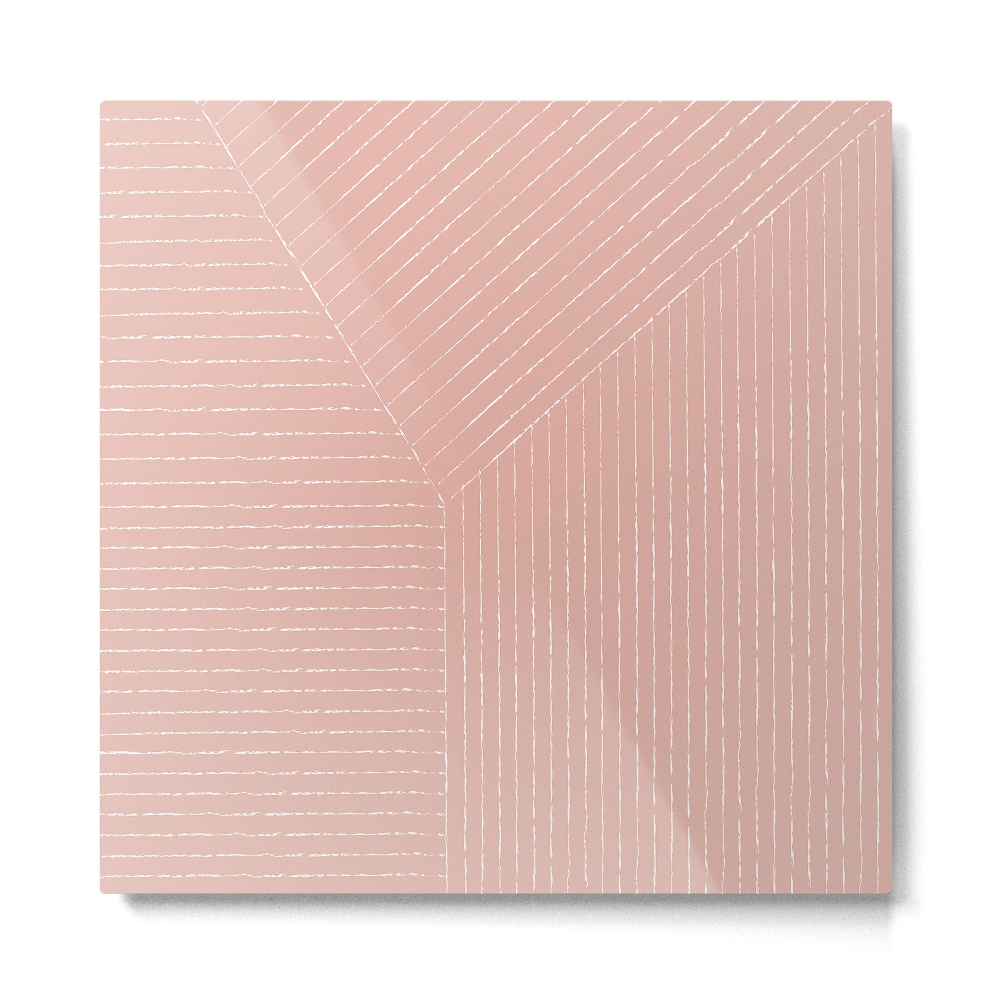 Lines (Blush Pink) Metal Print | TeksDecor